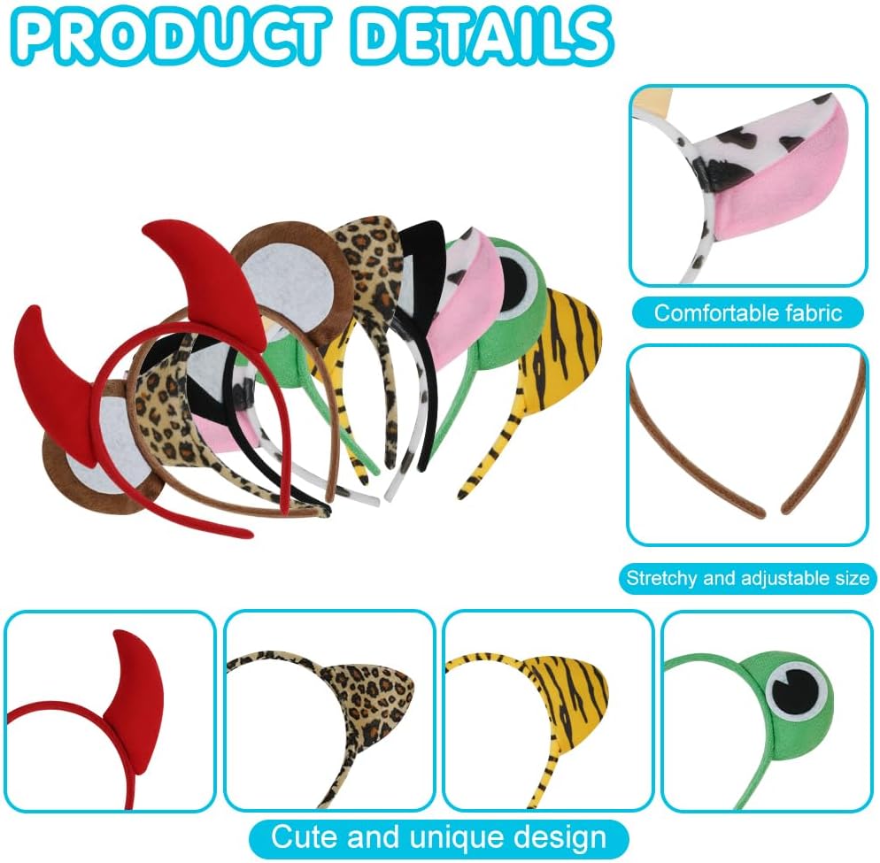 Detalle de AYBUY Bandeau en Animal – Ensemble de serre-têtes pelucheux pour fêtes et cosplay