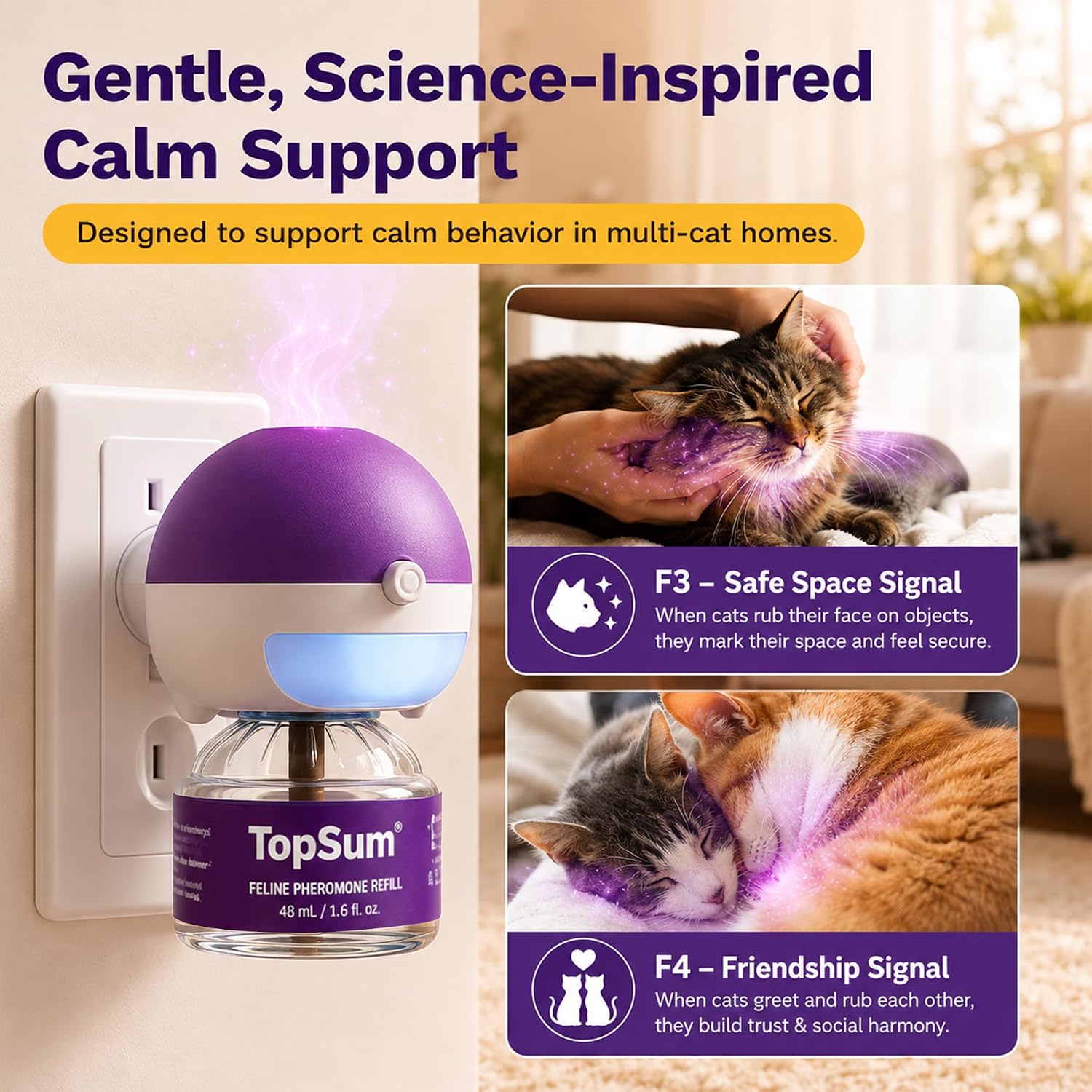 Detalle 2 de TopSum Cat Pheromone Diffuser, 3 Refills