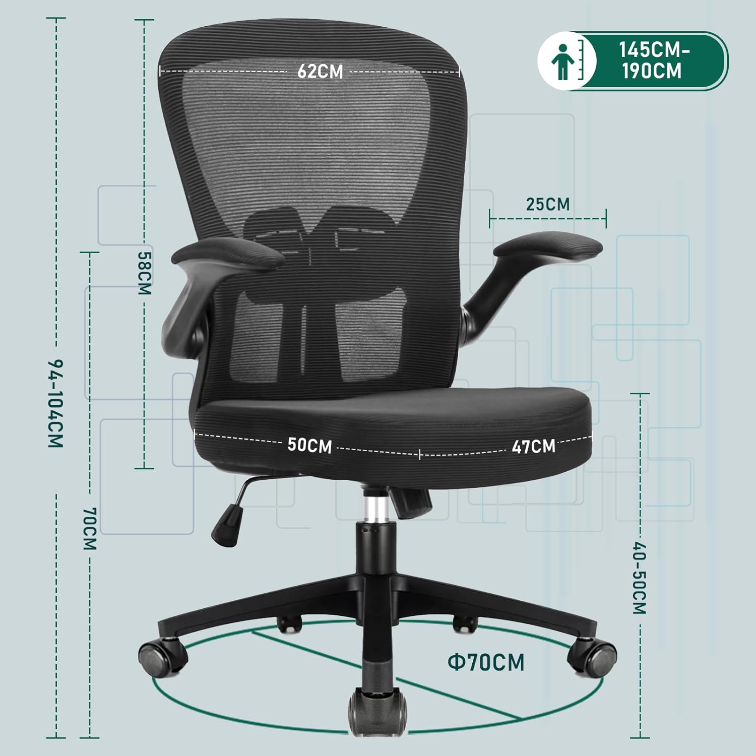 Thumbnail 1 de Durrafy Office Chair Ergonomic 1 mid-back chair 💺