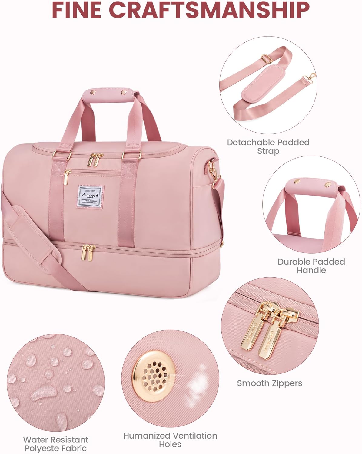 Detalle de LOVEVOOK Reisetasche Sporttasche 50 L