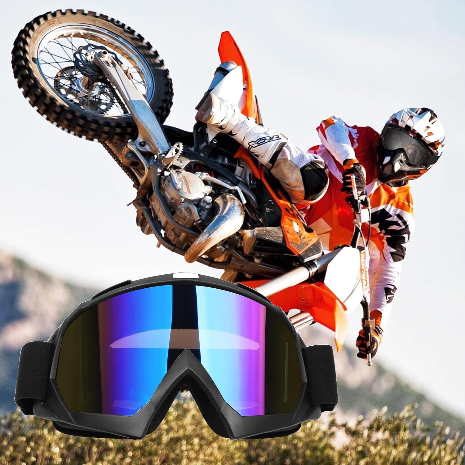 Thumbnail 6 de ATV Dirt Bike 2-Pack Motocross Goggles (UV400, Anti-Scratch, Anti-Fog, Dustproof) for Men & Women