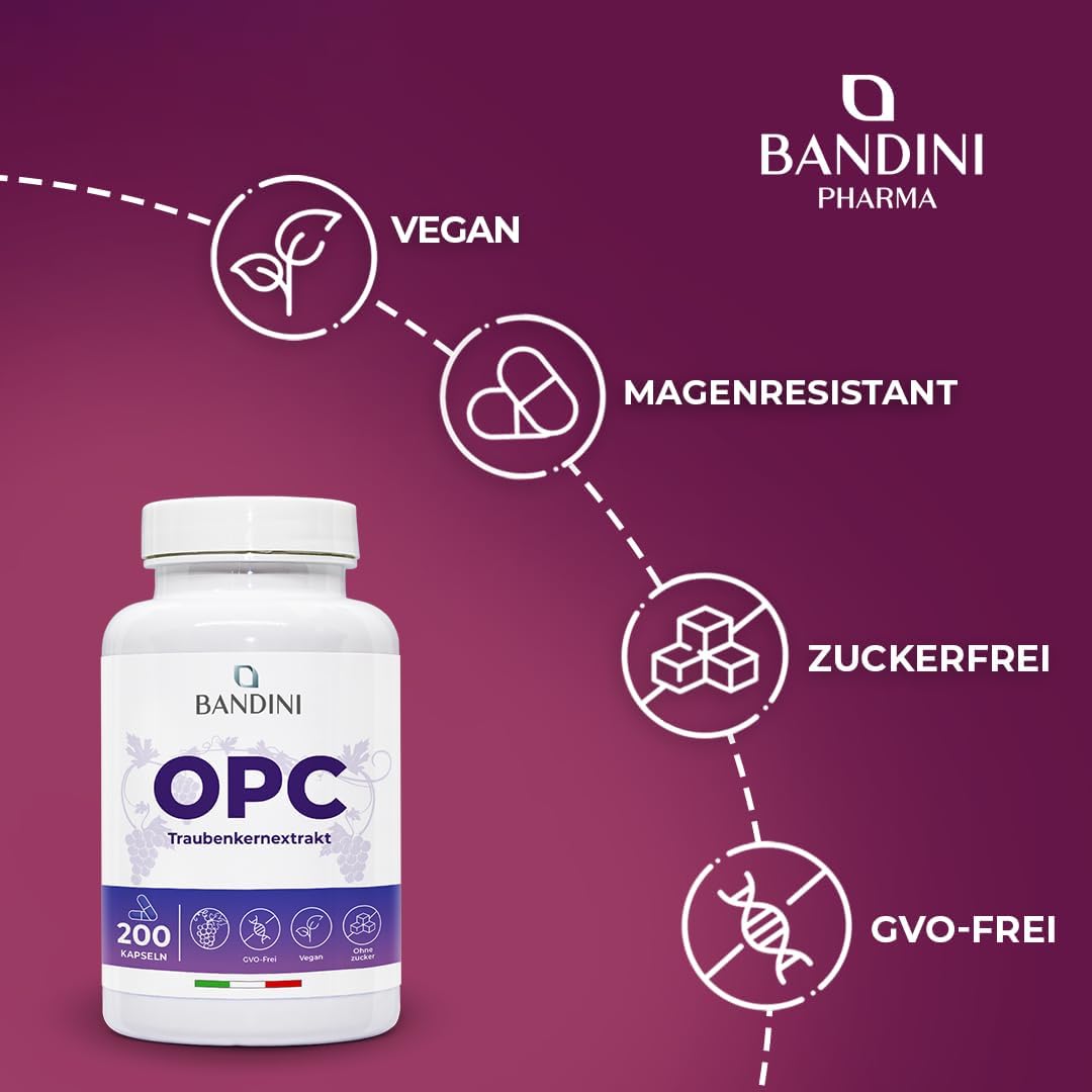 Detalle de Bandini OPC Traubenkernextrakt mit 200 Kapseln