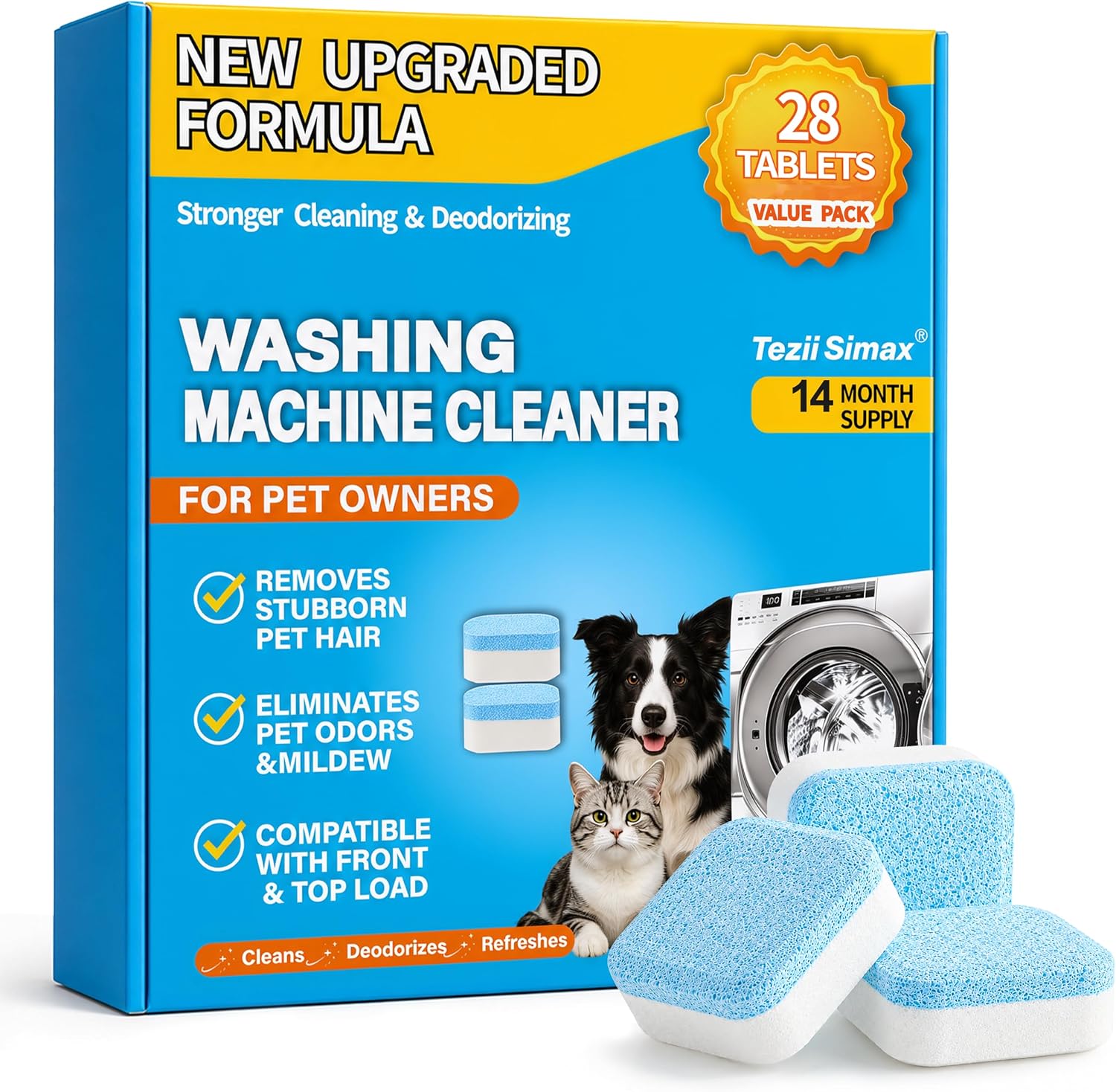 Detalle de Tezii Washing Machine Cleaner, 28-Tablet Pack