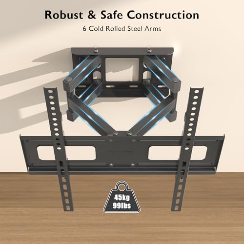 Detalle de BONTEC Support mural TV orientable et inclinable 23–70 pouces