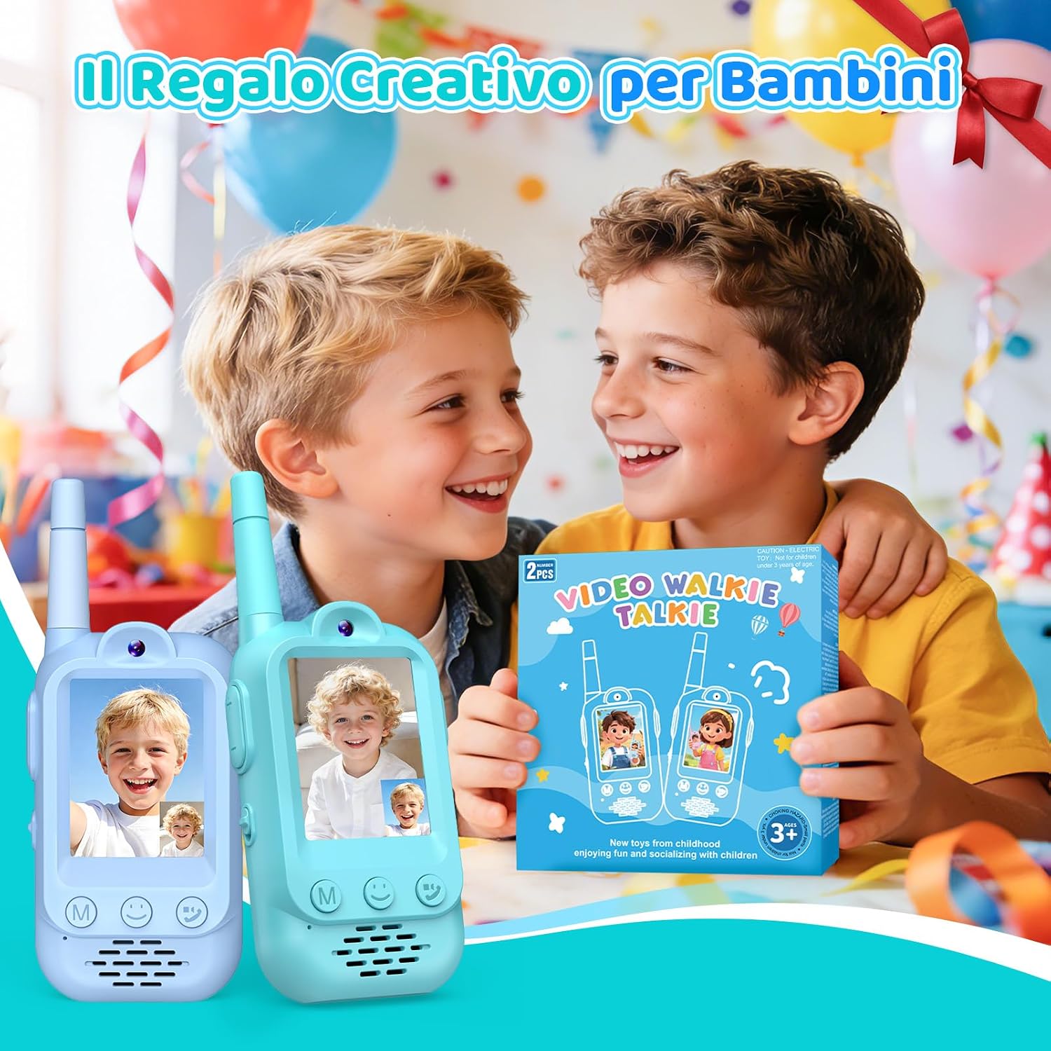Detalle 2 de iKidiki Video Walkie Talkie Bambini Ricaricabili – comunicazione video sicura per primi giochi all’aperto