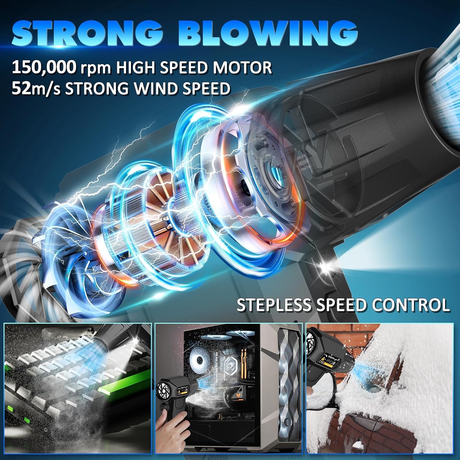 Thumbnail 1 de Immver Compressed Air Duster Cleaner 150,000RPM