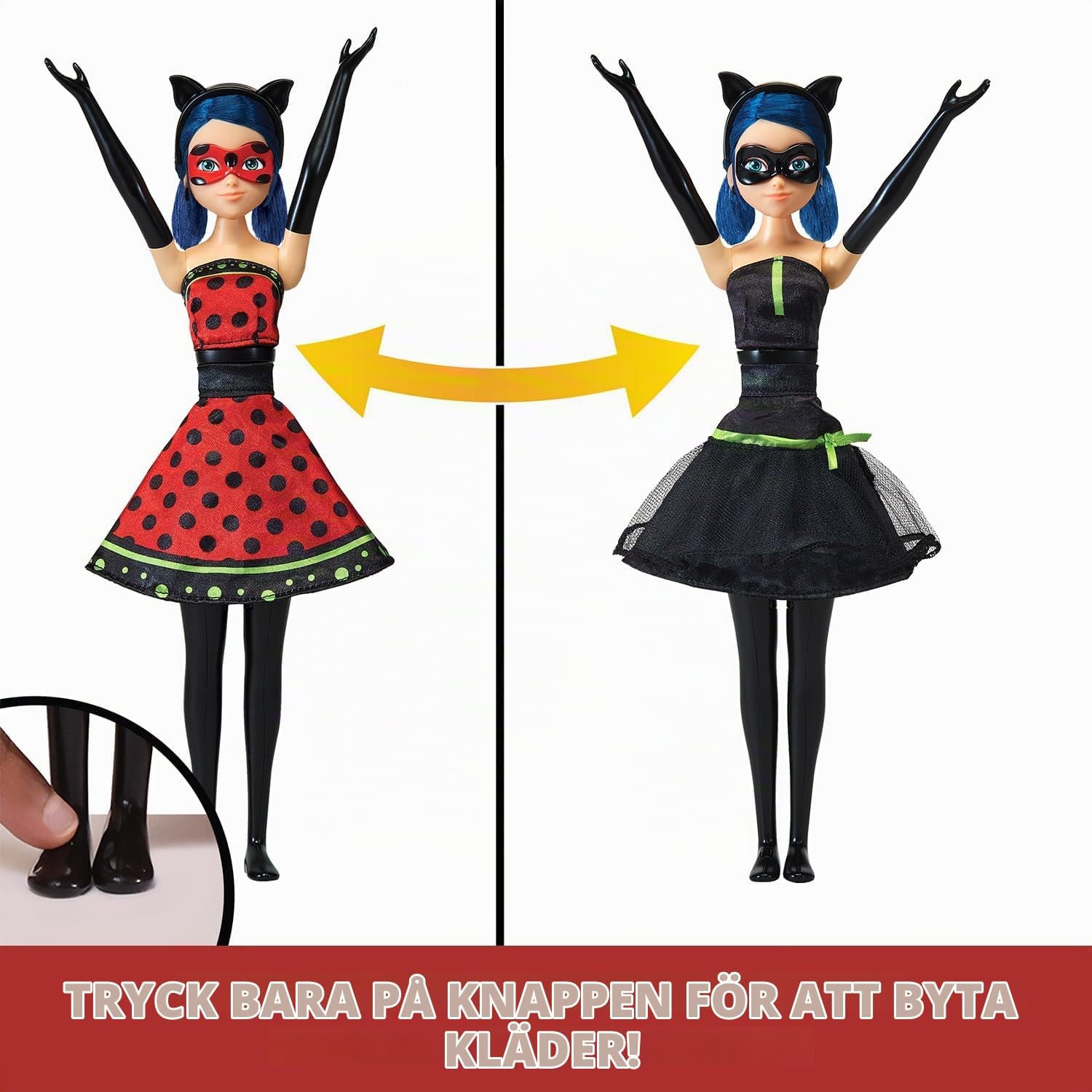 Detalle de Bandai Miraculous P50414 transformationsdocka, 26 cm, två dräkter och rörliga leder