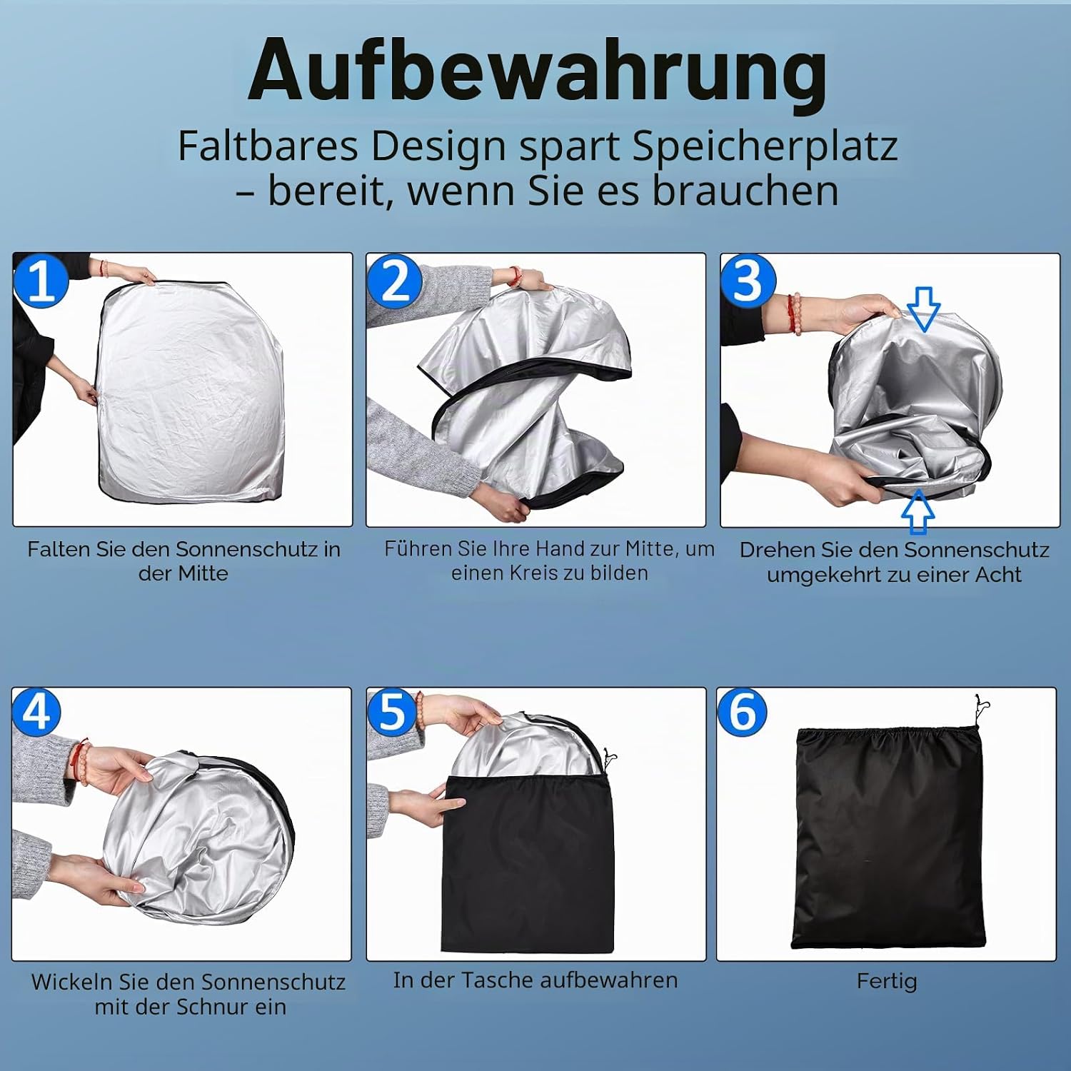 Thumbnail 6 de ZATOOTO Frontscheiben-Sonnenschutz für VW Multivan (T4/T5/T6) – faltbar, reflektierend, 210D