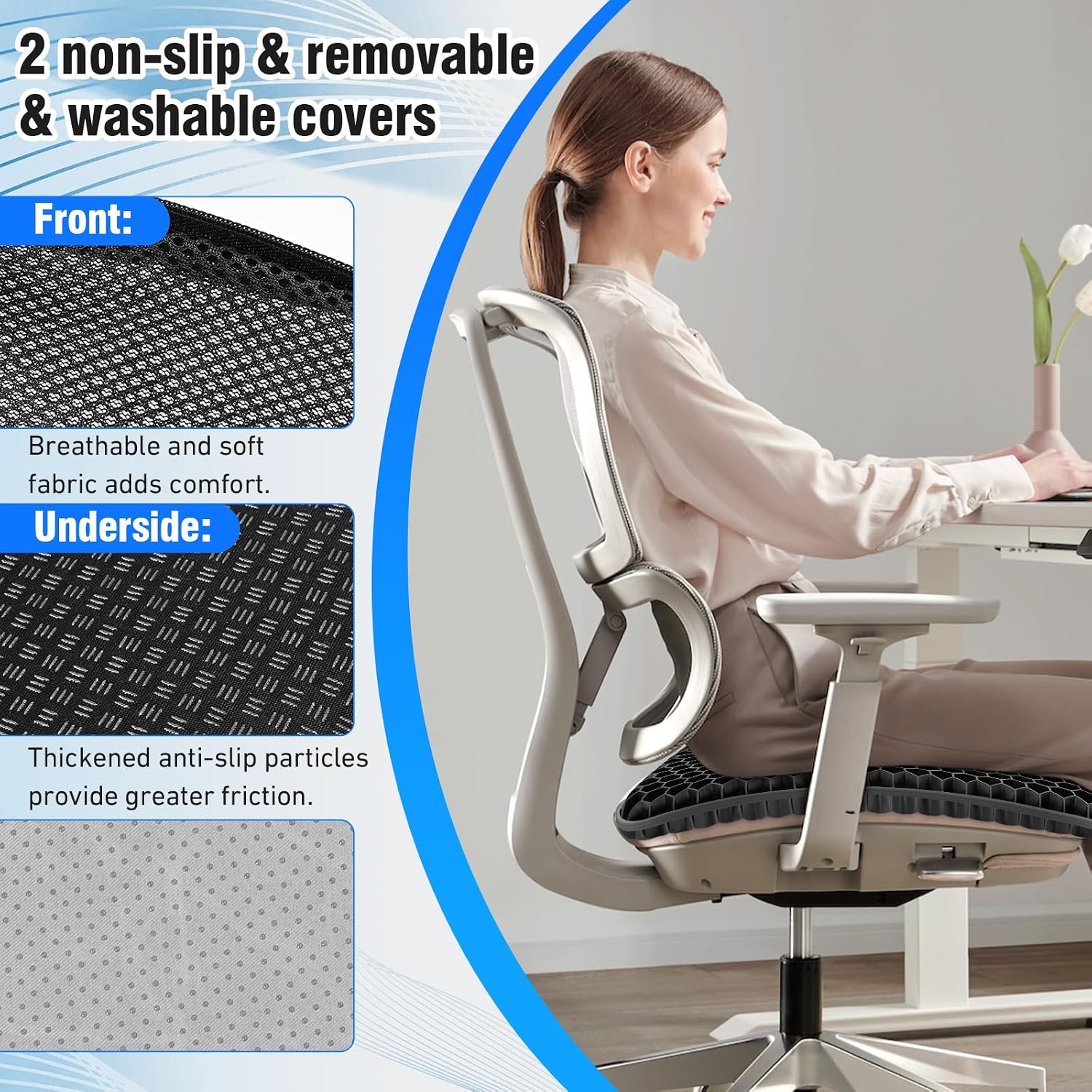 Detalle de Vmingo Gel Seat Cushion ergonomic support for chair