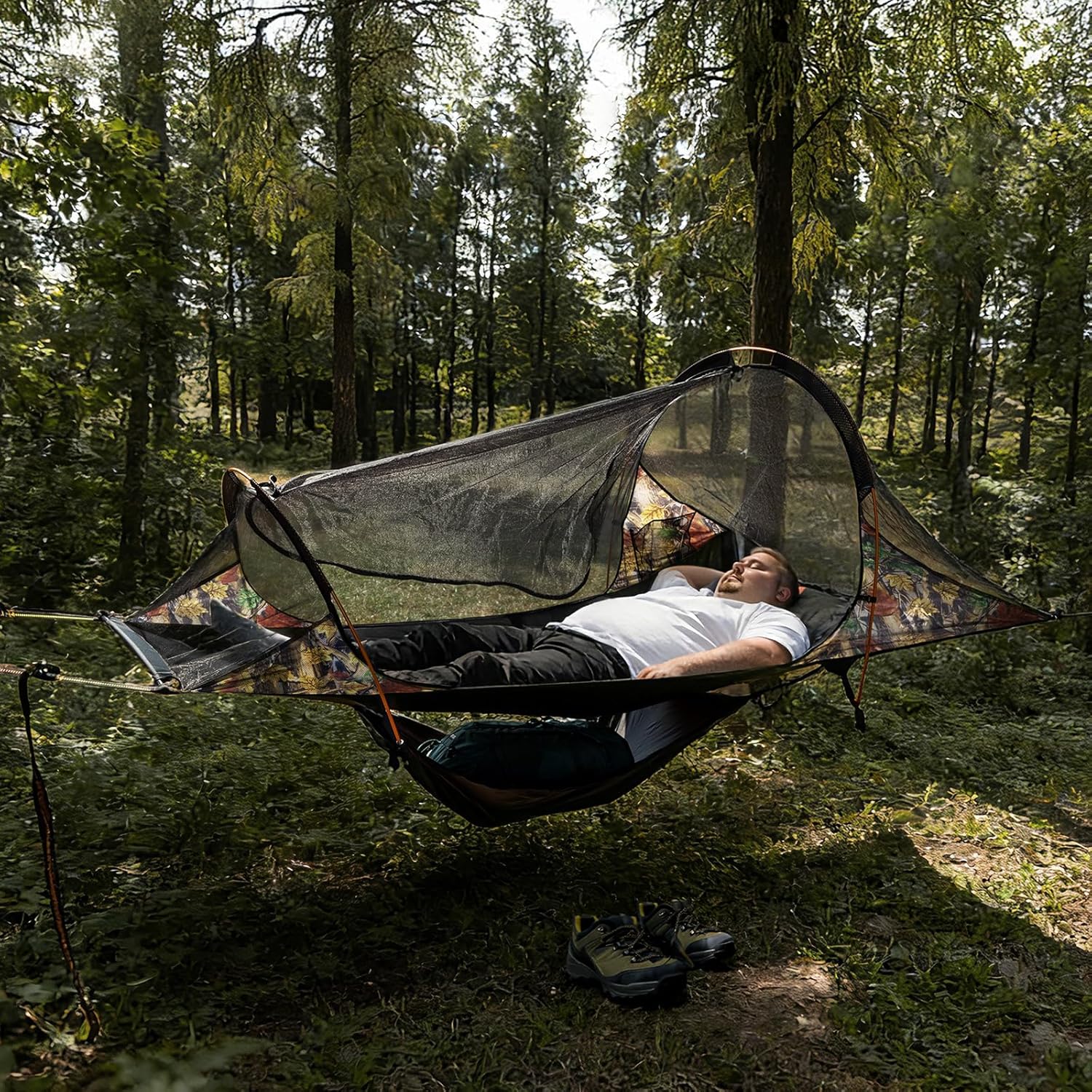 Detalle de Night Cat hamac de camping 1 personne avec moustiquaire et bâche imperméable