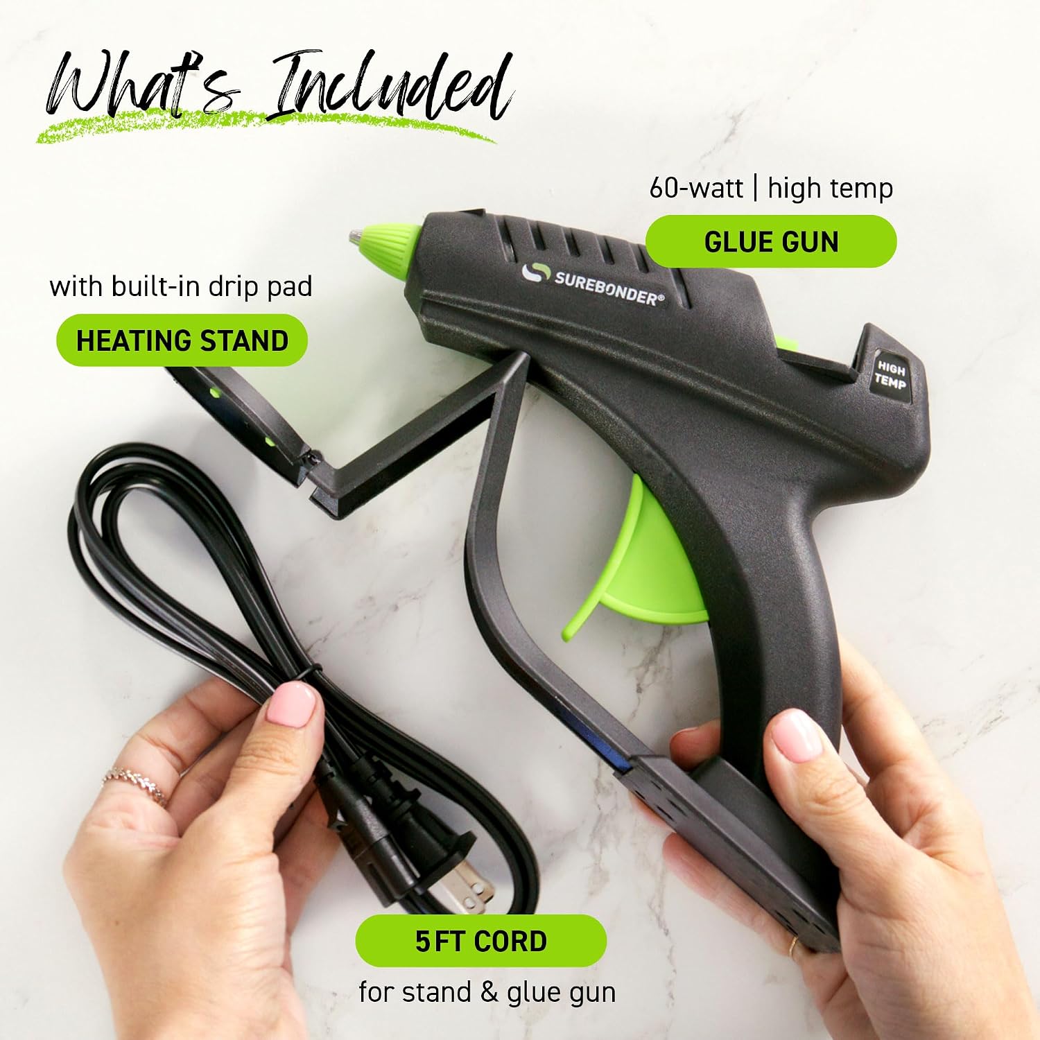 Detalle de Surebonder CL-800F Cordless High-Temp Glue Gun (60W) — Full Size, 380°F, 50% More Power