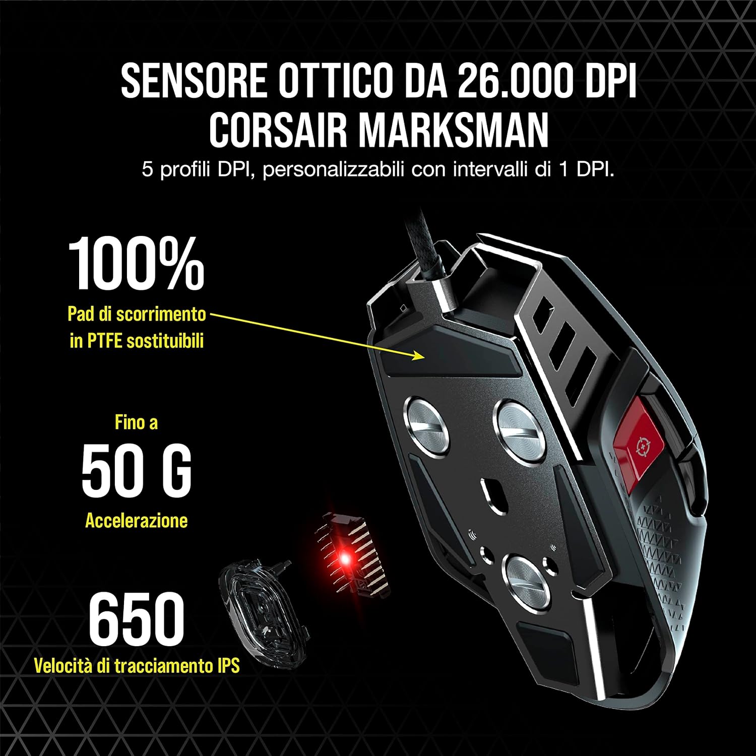 Thumbnail 3 de Corsair M65 RGB ULTRA Rev 2.0 mouse FPS Nero