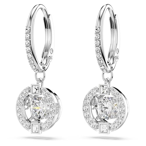 Detalle de Swarovski Orecchini pendenti Sparkling Dance Round, Bianchi, placcato rodio
