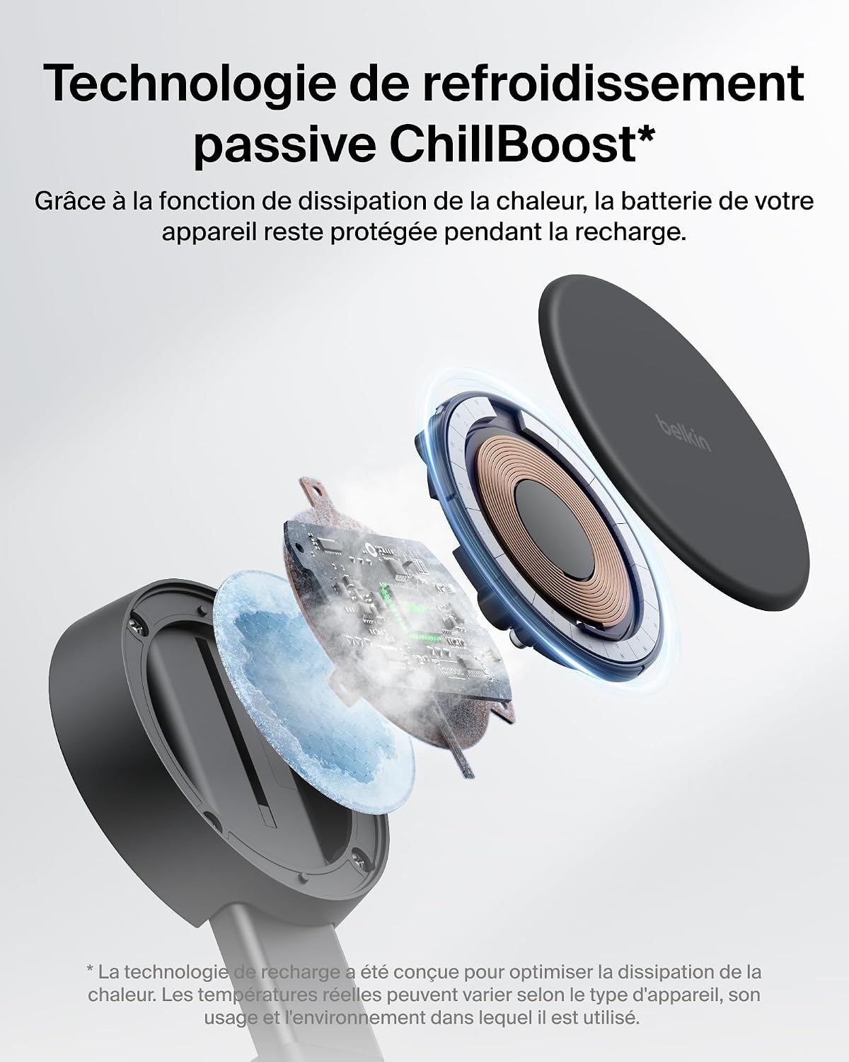 Thumbnail 2 de Belkin UltraCharge Chargeur MagSafe 2-en-1 — Socle Qi2.2 25 W, Aimanté et Pliable (Adaptateur 45 W inclus) Noir