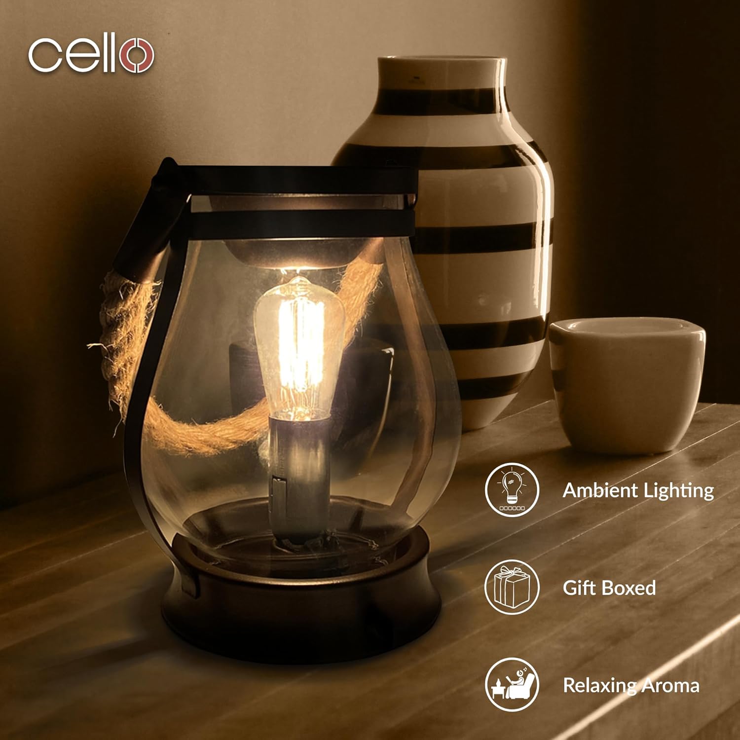 Thumbnail 2 de Cello Nautical Edison Electric Wax Melt Burner (Edison bulb) – rustic electric wax warmer & night light