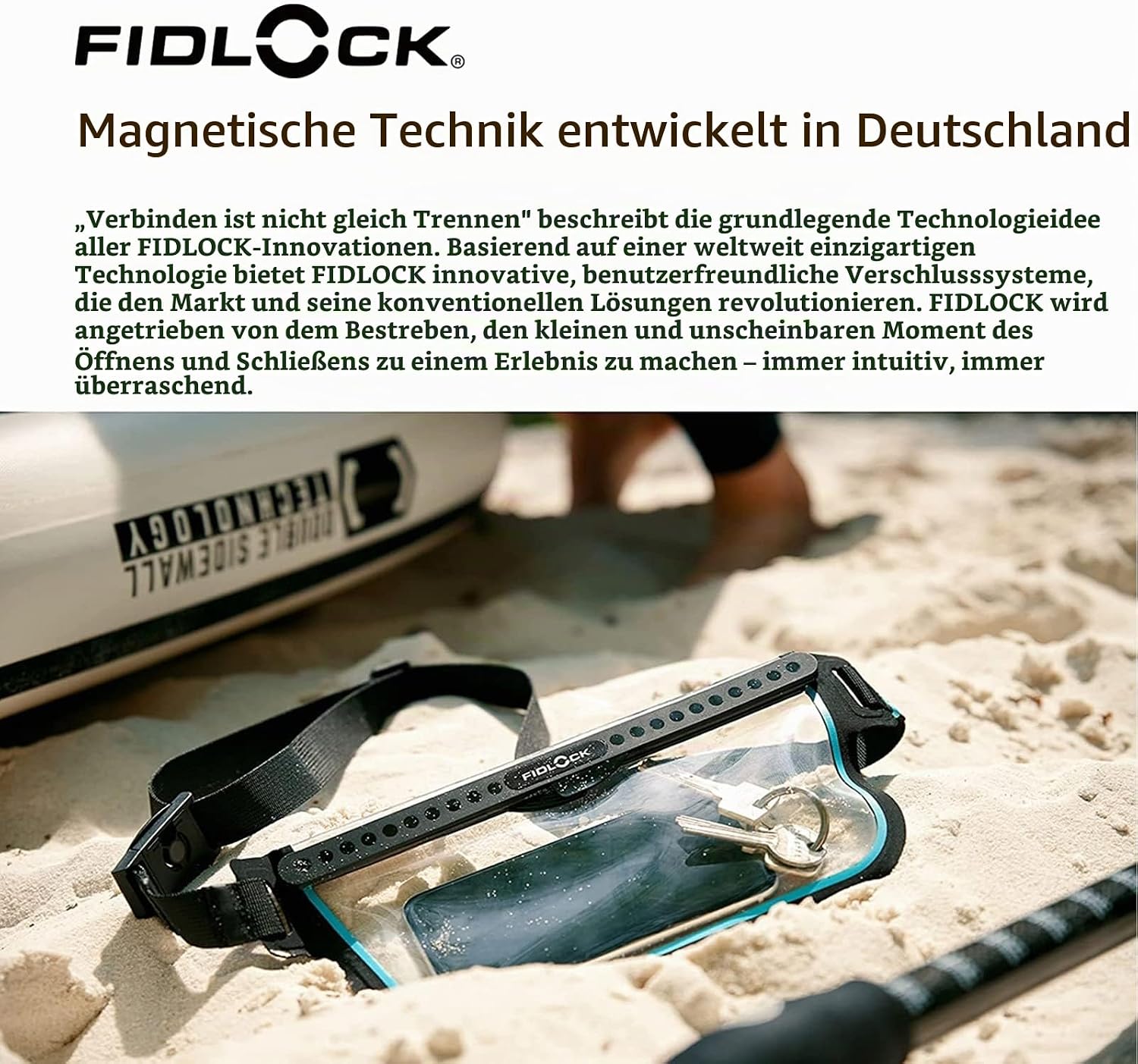Thumbnail 6 de FIDLOCK Hermetic Sling Phone Dry Bag – wasserdichte Tasche für Smartphone mit magnetischem Selbstverschluss (Schwarz, Small/Medium)