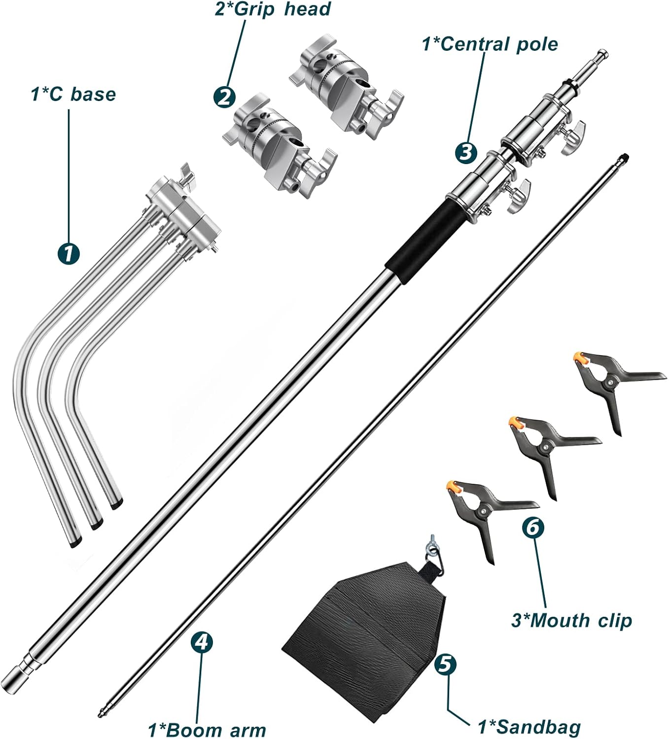 Thumbnail 6 de Altson Pro 100% Stainless Steel Heavy Duty C Stand with Boom Arm