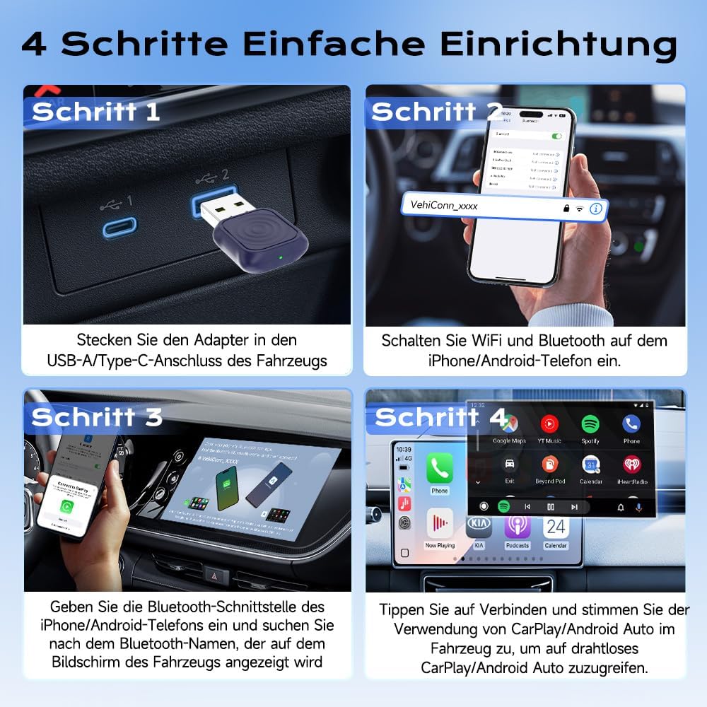 Detalle 1 de Carlinkit Mini Ultra Wireless Adapter für CarPlay