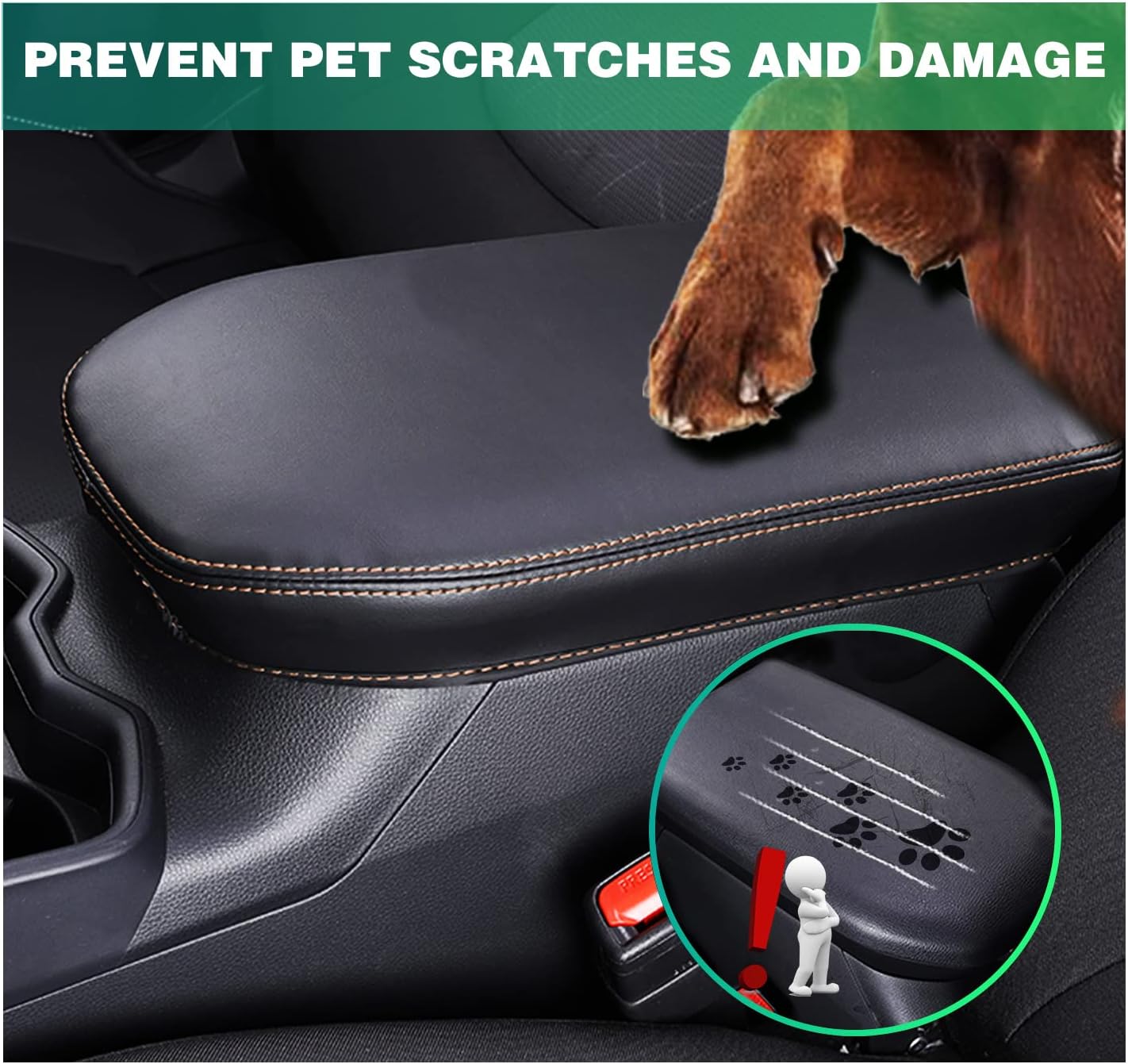 Thumbnail 4 de ZCLINKO RAV4 Armrest Cover (Beige Line) – Compatible with 2019–2025 Toyota RAV4