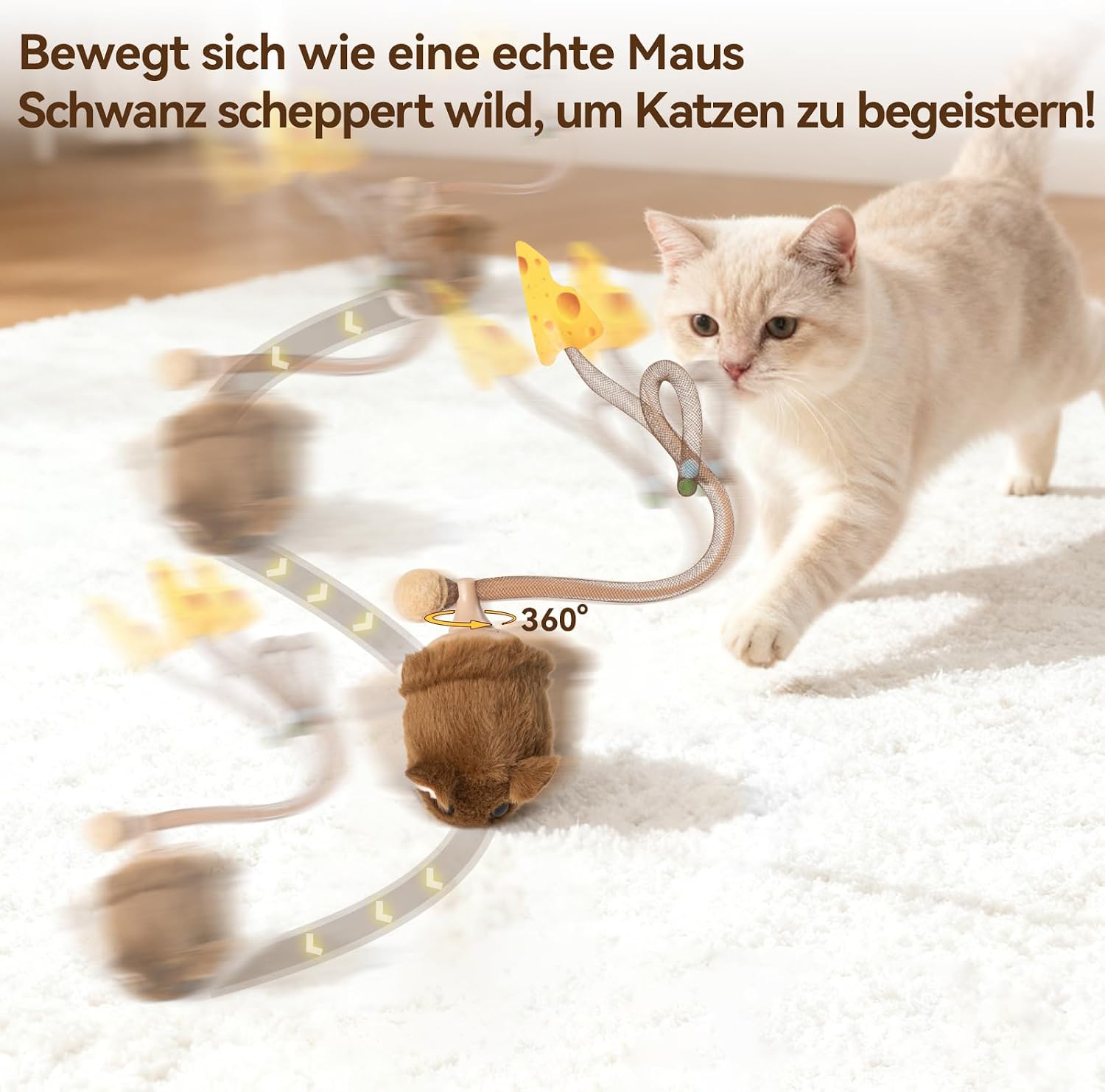 Detalle 2 de Migipaws Migimaus interaktives Katzenspielzeug 350 mAh 🐭