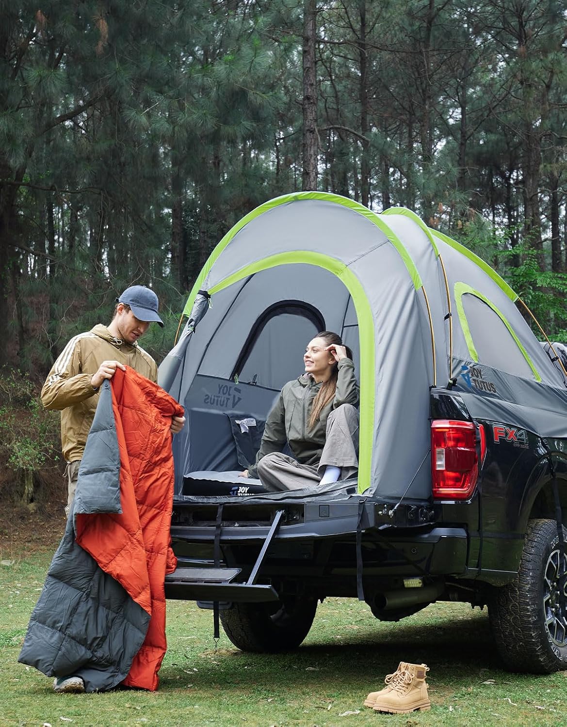 Thumbnail 6 de JOYTUTUS Pickup Truck Tent 5ft 2.0 (Double-Layer, Waterproof PU2000mm) for 2 People, Portable Truck Bed Tent — Green