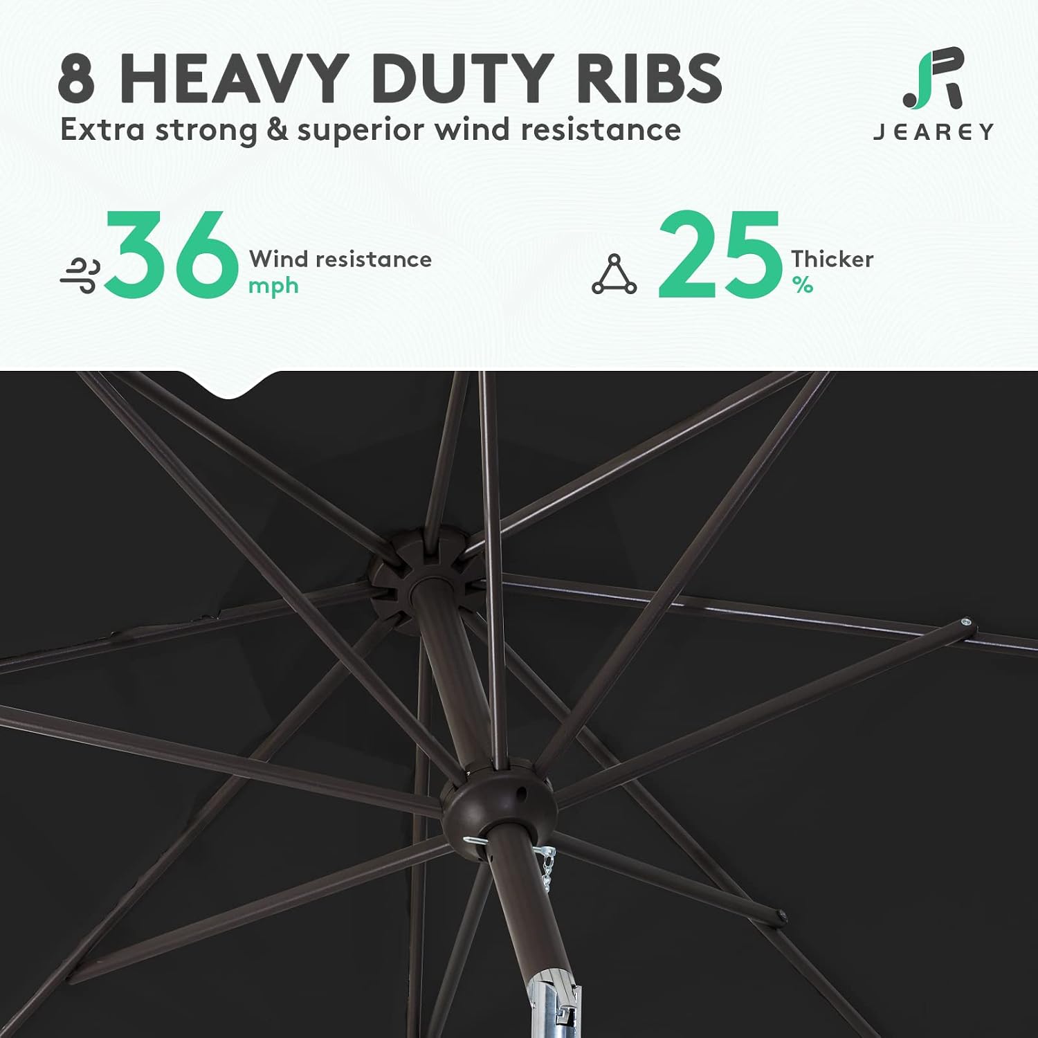 Detalle de JEAREY Outdoor Patio Umbrella 9FT
