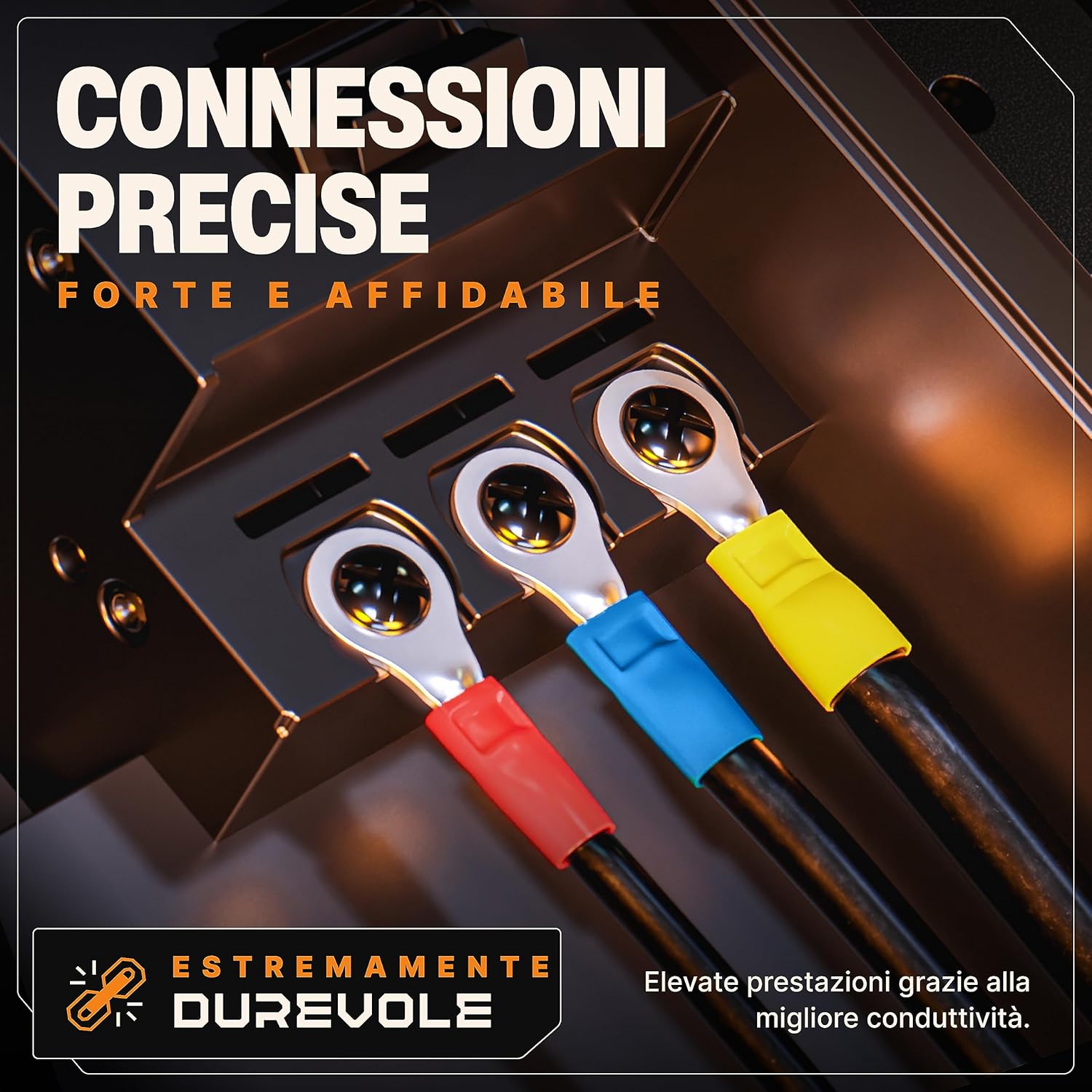 Detalle de BAURIX Capicorda Elettrici set 700 pezzi – Connettori per cavi 0,50–6 mm², assortiti