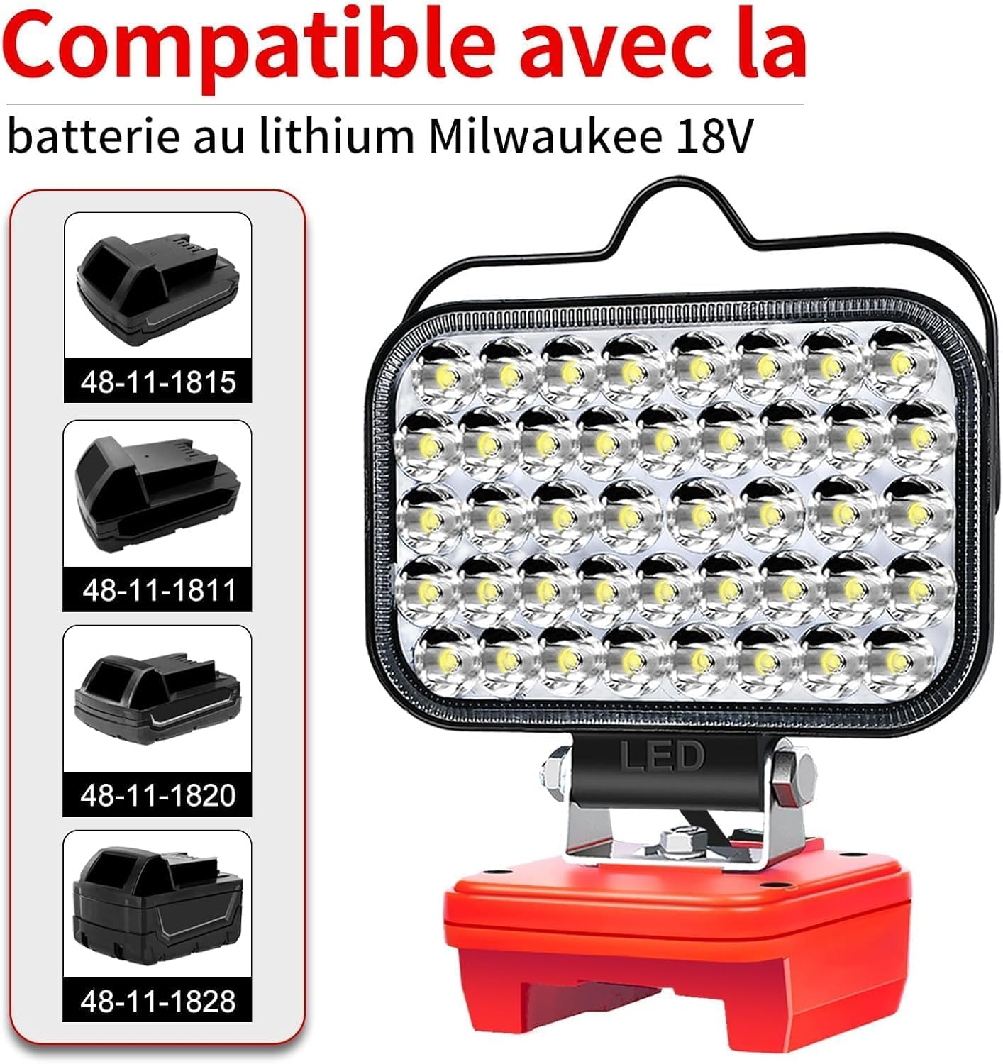 Detalle 2 de Edtran Lampe Led Rechargeable 80W lampe de chantier 🔦