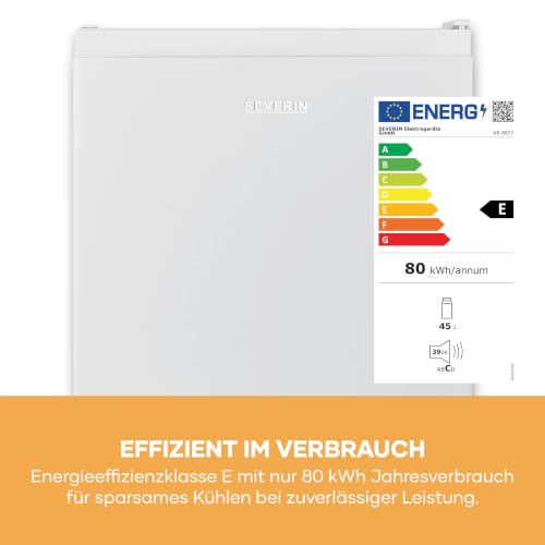 Detalle de SEVERIN Kühlbox KB 8884 – 50 L, leise, Kältefach, Türanschlag wechselbar, 44,5 cm Breite, weiß