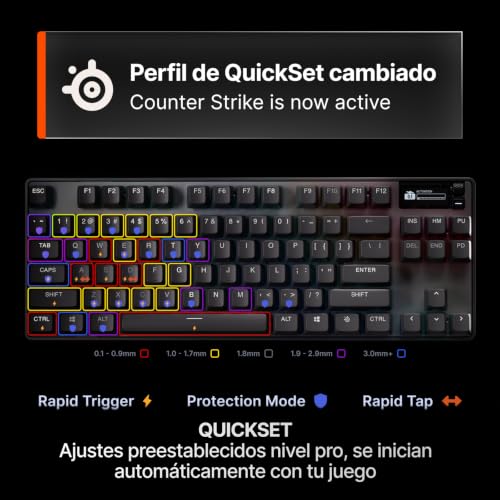 Detalle de SteelSeries Apex Pro TKL Gen 3: teclado mecánico gaming con interruptores OmniPoint 3.0 y ajuste de accionamiento