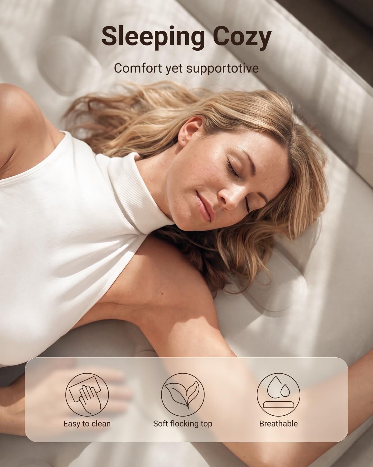 Thumbnail 2 de iDOO King Size Inflatable Air Mattress with Built-In Pump (203 x 152 x 46 cm)