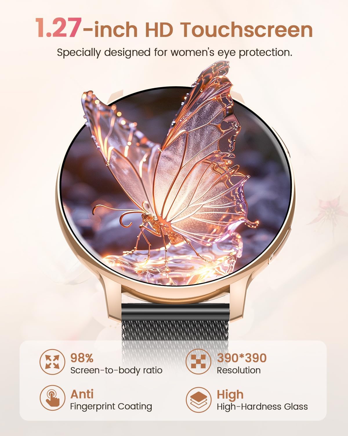 Thumbnail 2 de RUXINGX Smartwatch Damen 1,27 Zoll Telefonfunktion