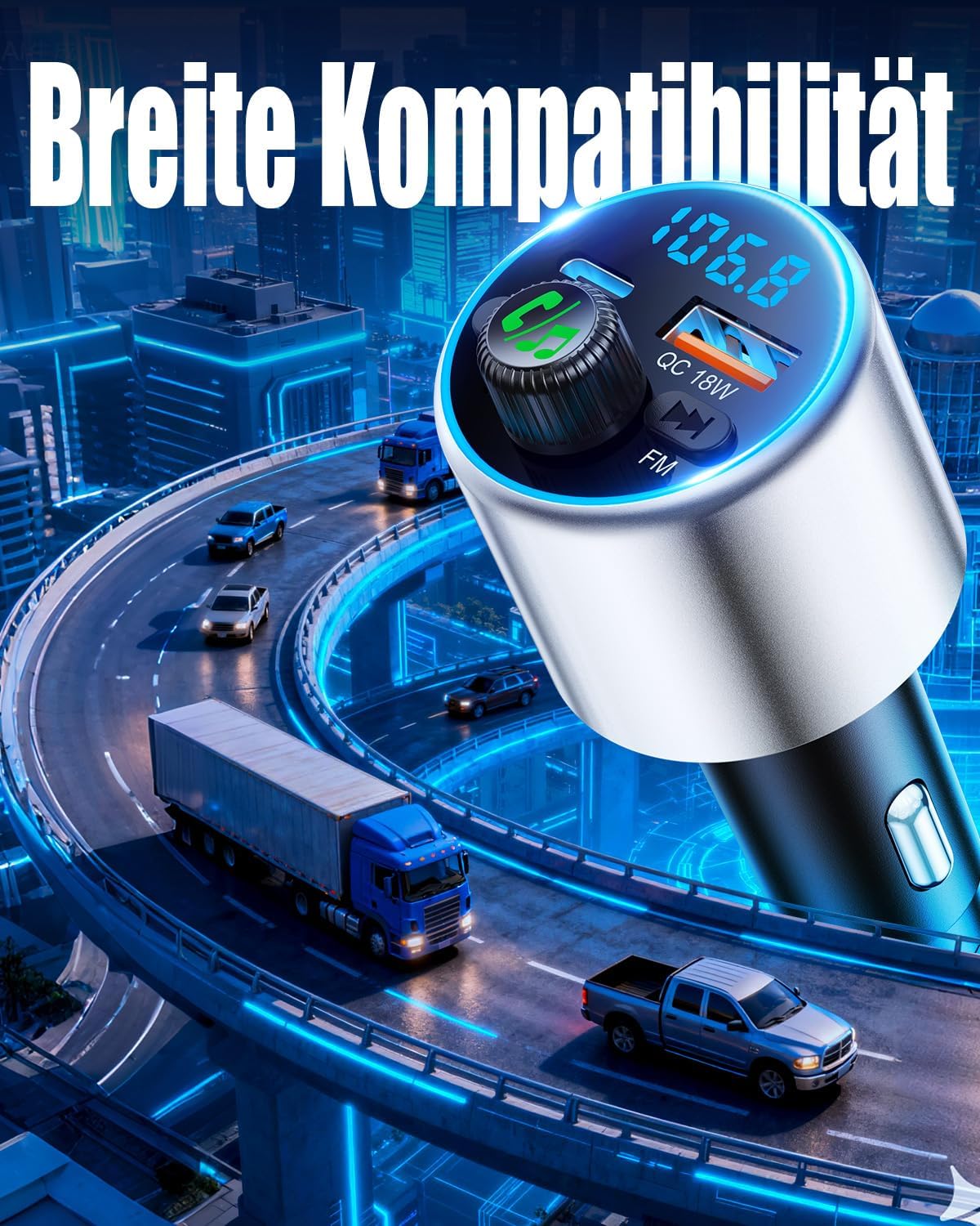 Thumbnail 6 de EOIWUY BC19 Bluetooth 5.3 FM Transmitter mit PD36W