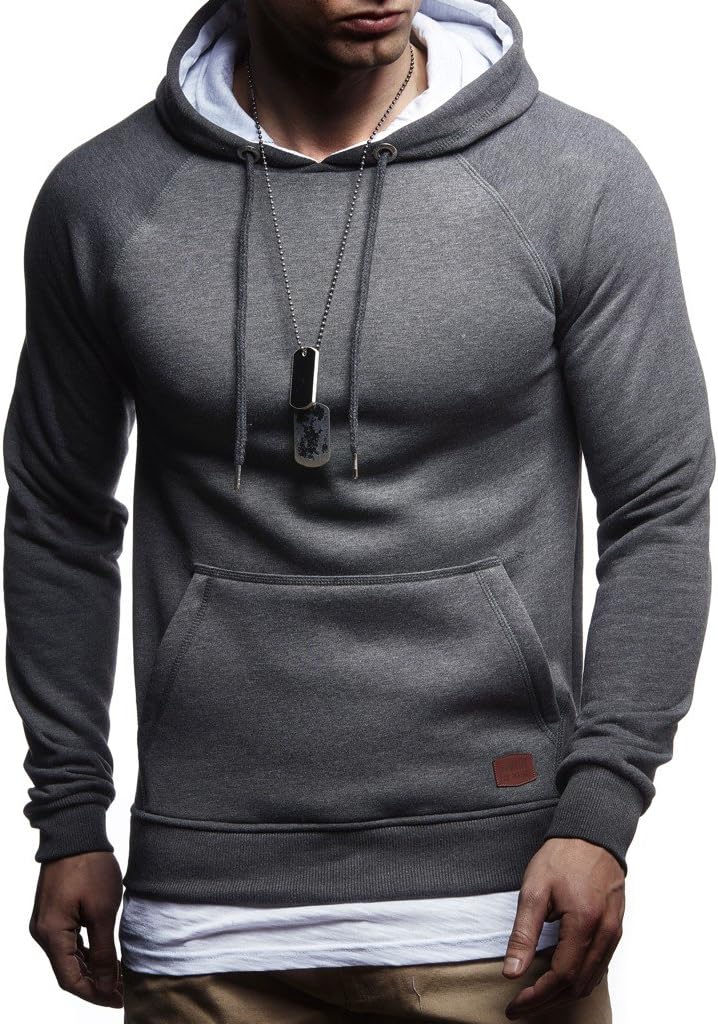 Thumbnail 1 de Leif Nelson LN8125 Sweat-shirt à capuche pour homme – coupe ajustée, coton, style moderne