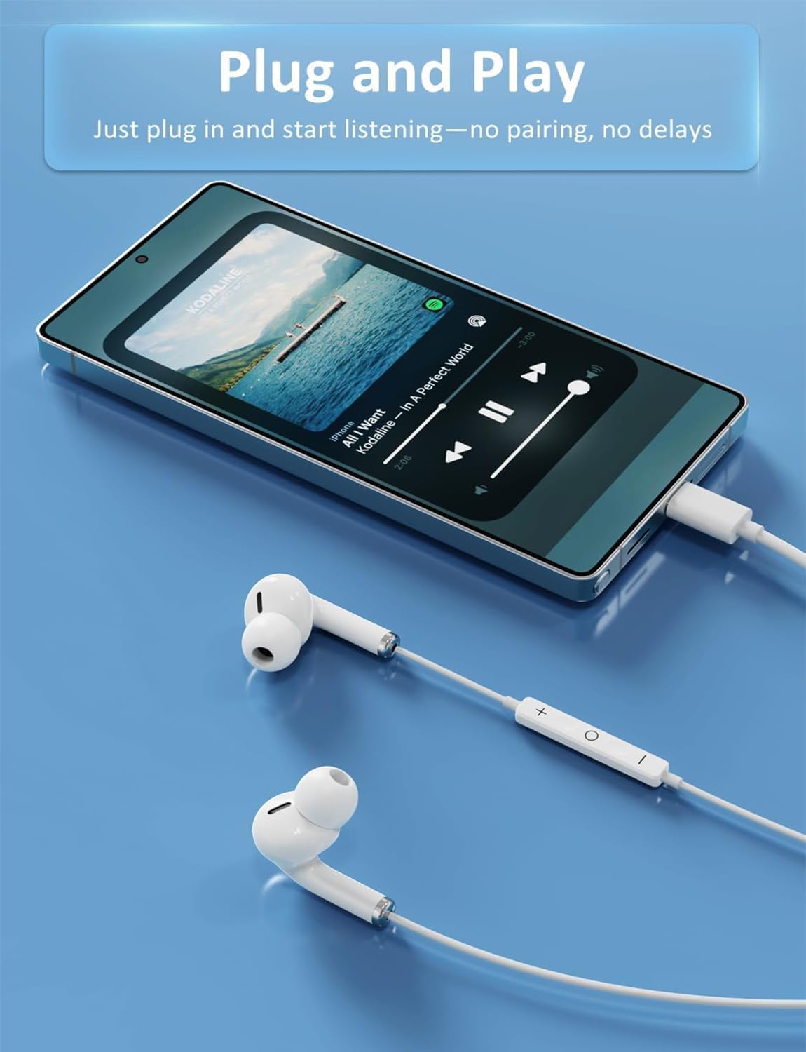 Thumbnail 3 de SGRLRT USB‑C Kopfhörer mit Kabel – 2er Pack für iPhone 15/16/17 und weitere USB‑C Geräte (Weiß)