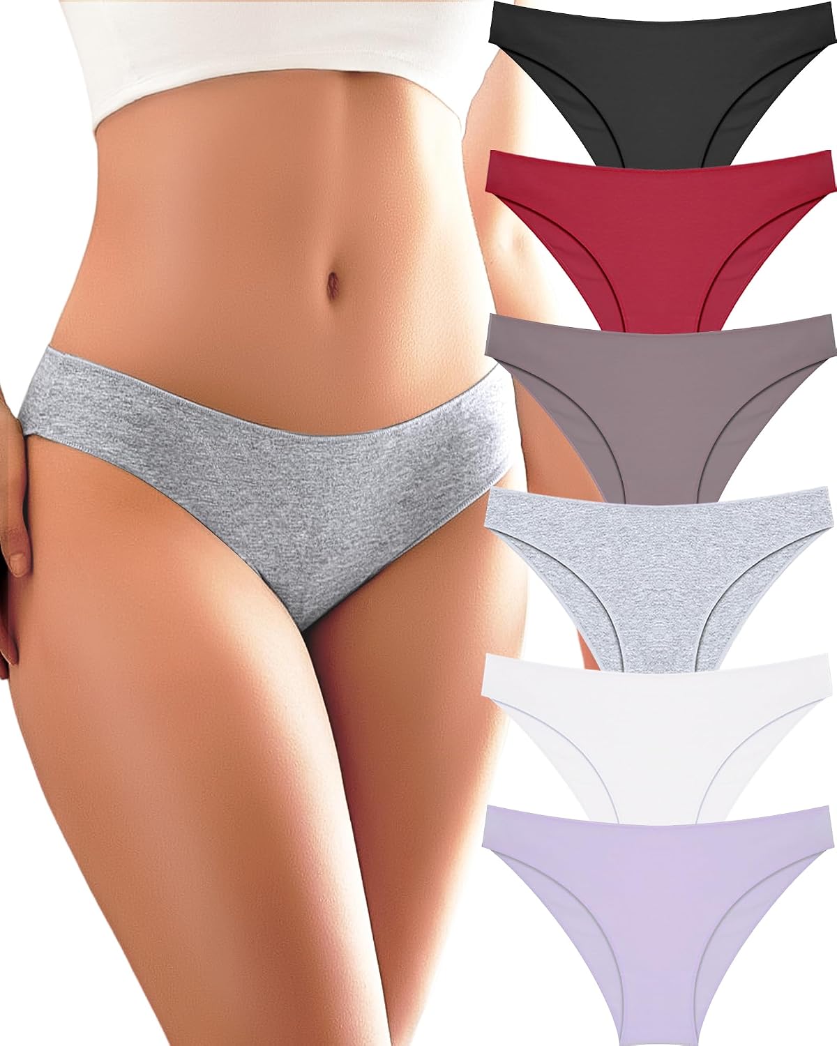 Detalle de ALL OF ME paquete de 6 bragas hipster/bikini de algodón para mujer (tallas S-XL)