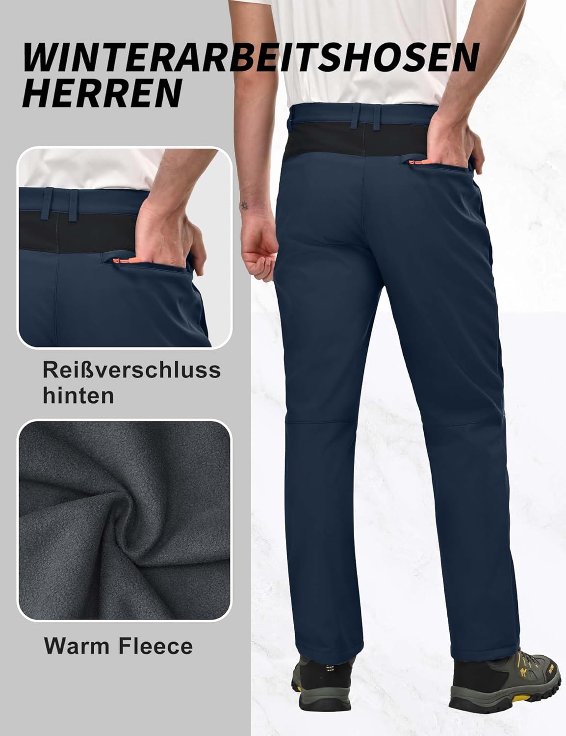 Detalle de HFDWYJ Uomo pantaloni invernali impermeabili