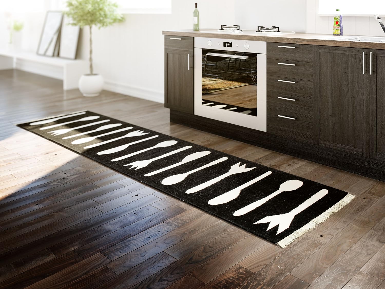 Detalle 2 de RugVista 29398 handgeweven wollen kelim, 250 x 350 cm, donkerrood