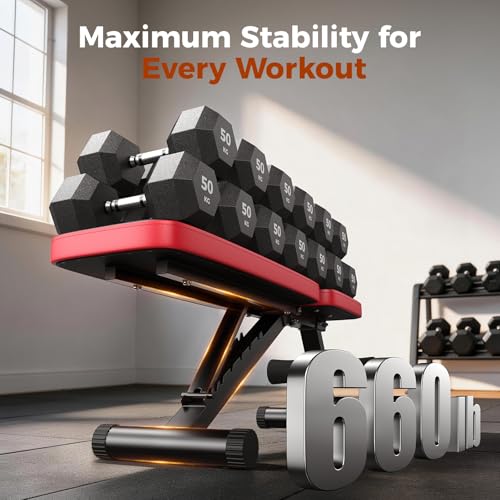 Thumbnail 7 de NICEPEOPLE Adjustable Weight Bench for Home Gym — 660LBS Capacity, 8 Backrests, Foldable for Small Spaces