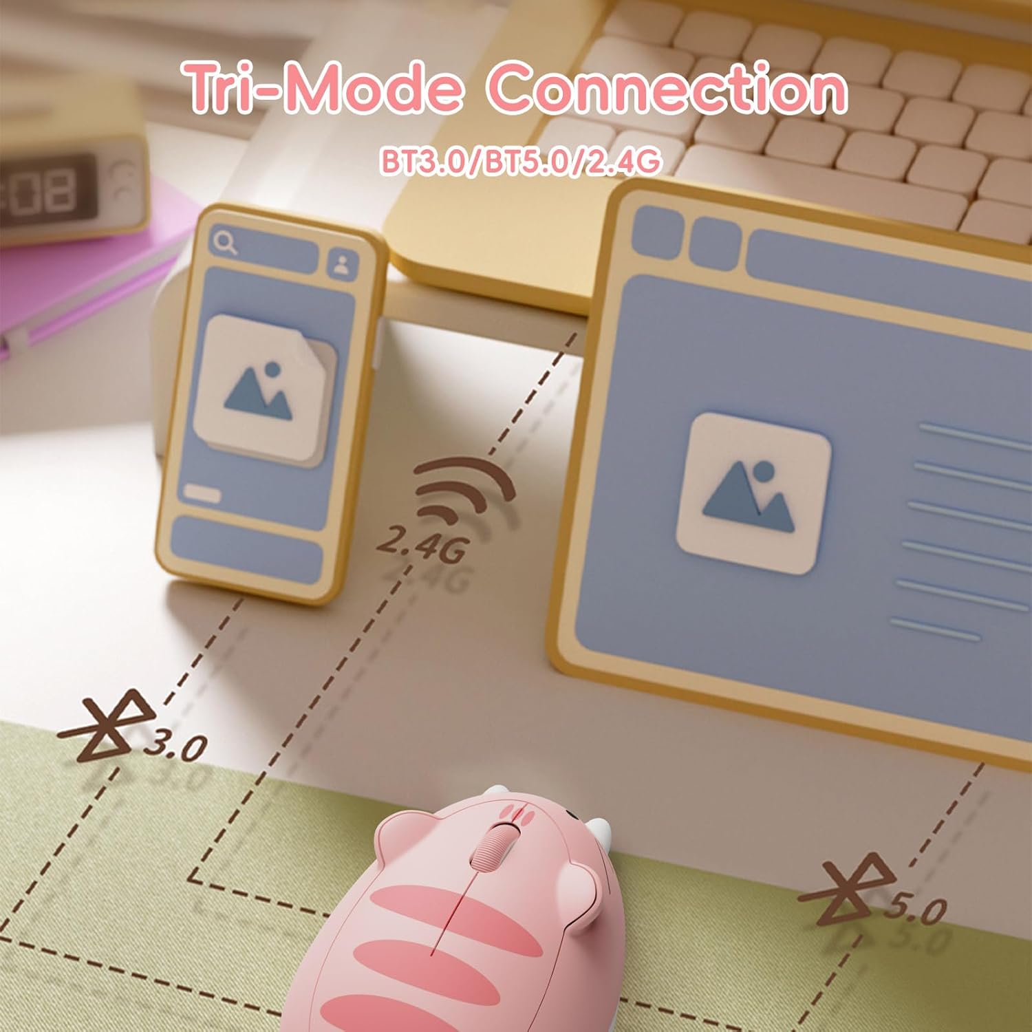 Thumbnail 1 de Akko Cute Wireless Mouse, 3200 DPI