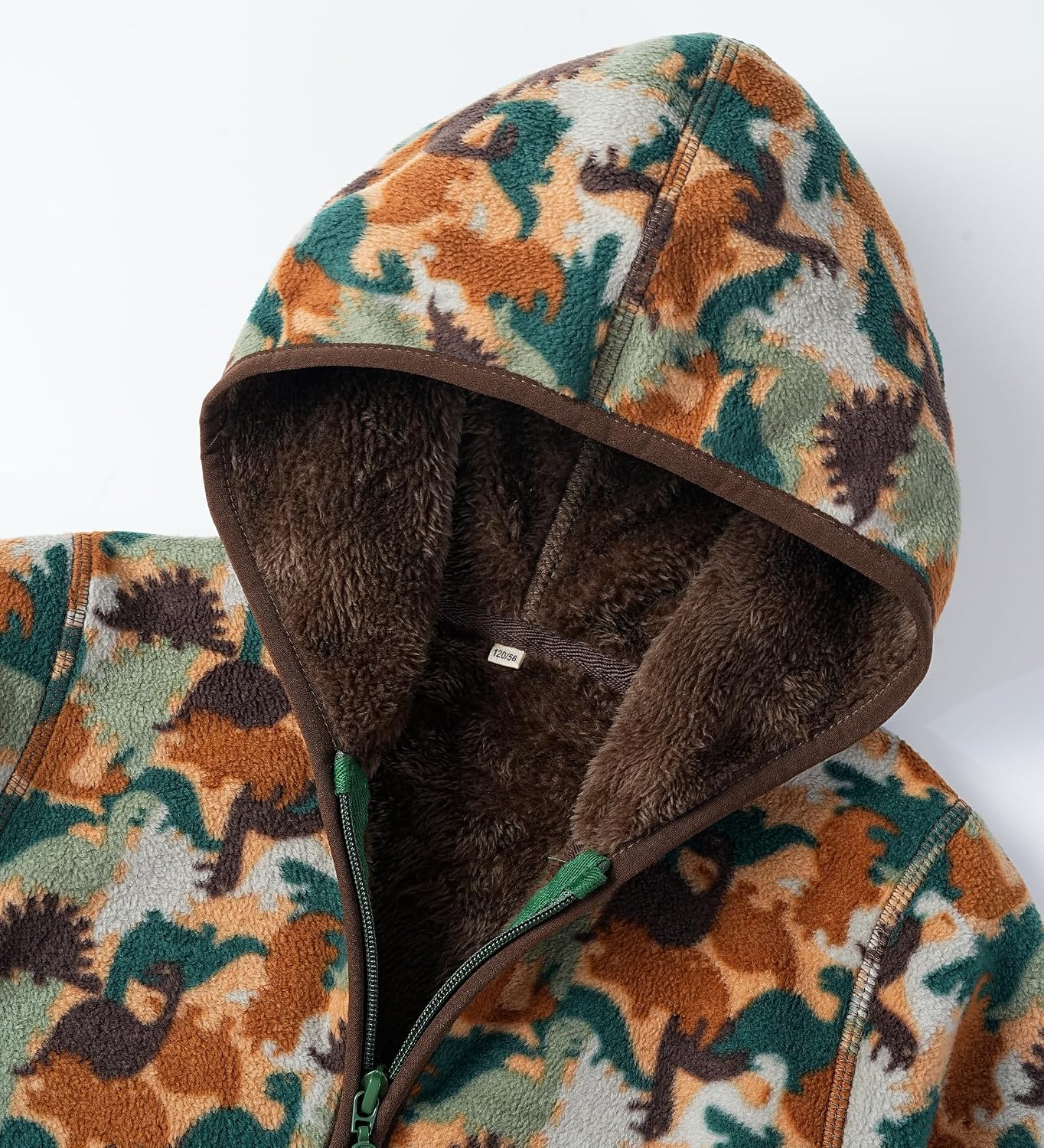 Detalle 2 de EIGIOO Hooded Polar Fleece Jacket for Boys and Girls, Sherpa Lining and Zip-Up