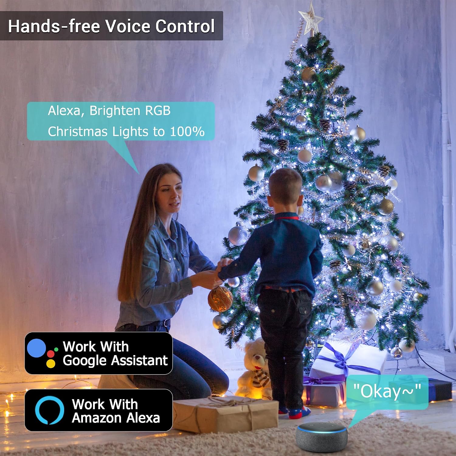 Detalle de Brizled JT-EL/FC300V0300-H10 Smart RGB String Lights, 300 LEDs, Wi-Fi