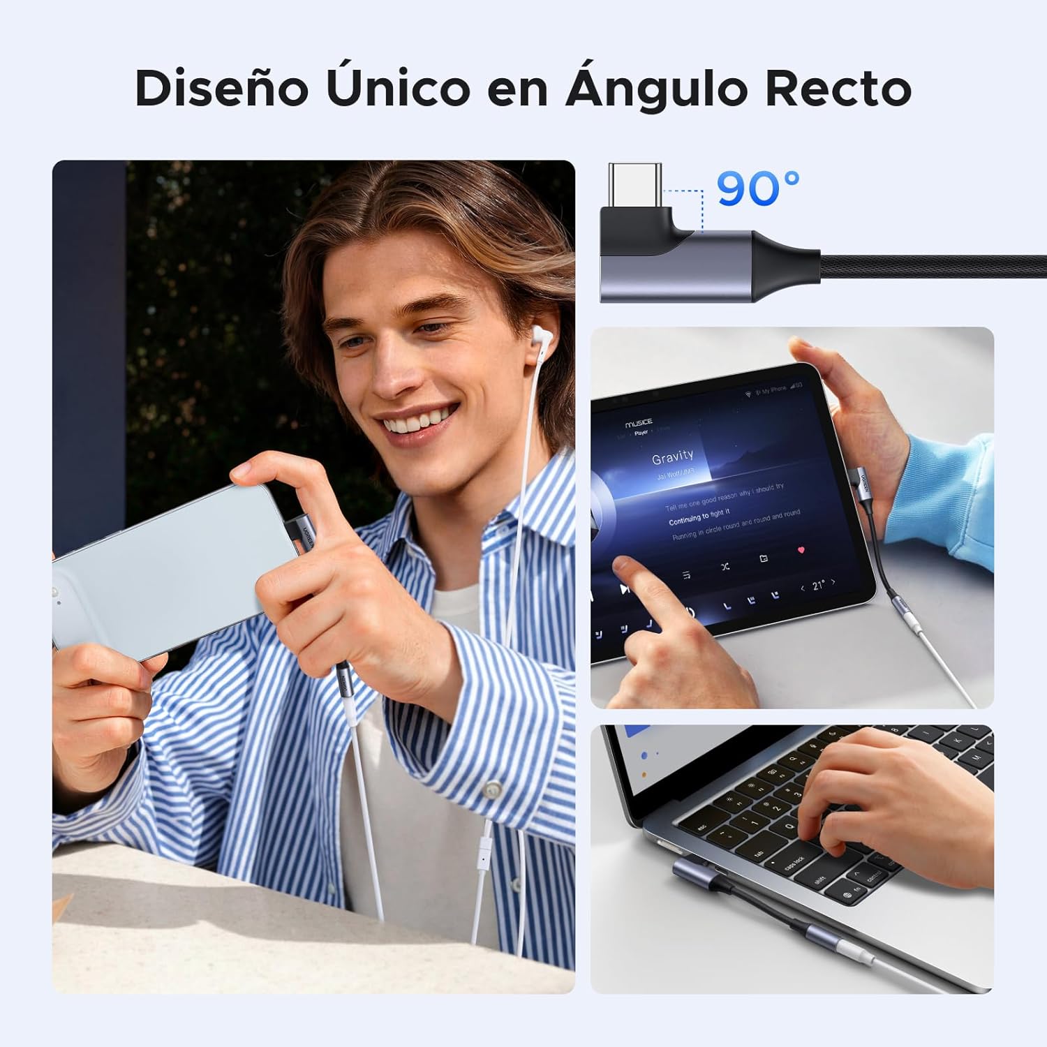 Detalle de UGREEN Adaptador USB-C a jack 3,5 mm 24 bits/96 kHz