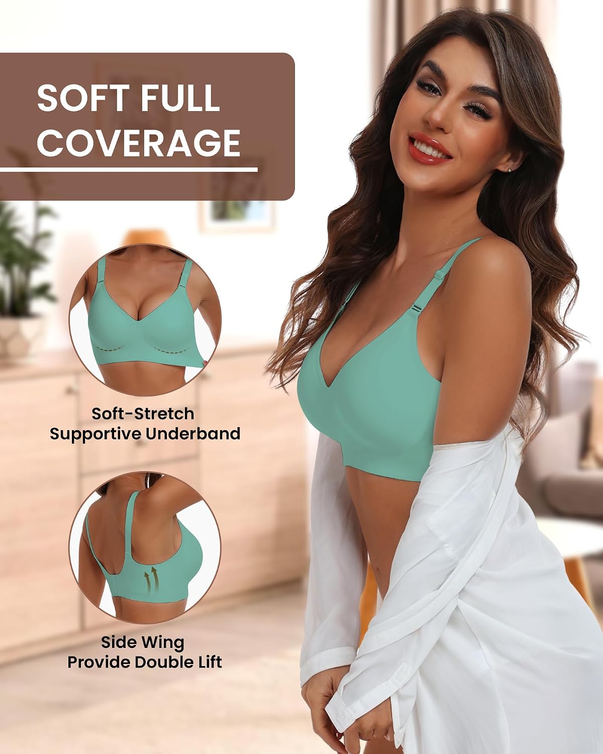 Detalle 2 de HORISUN Comfortable Seamless Full Coverage Bra for Women