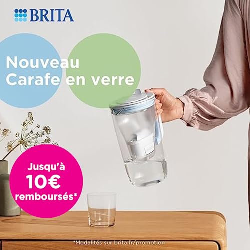 Thumbnail 1 de BRITA carafe filtrante en verre bleu clair 2,5 L avec 3 filtres MAXTRA PRO ALL-IN-1 – réduction PFAS et calcaire