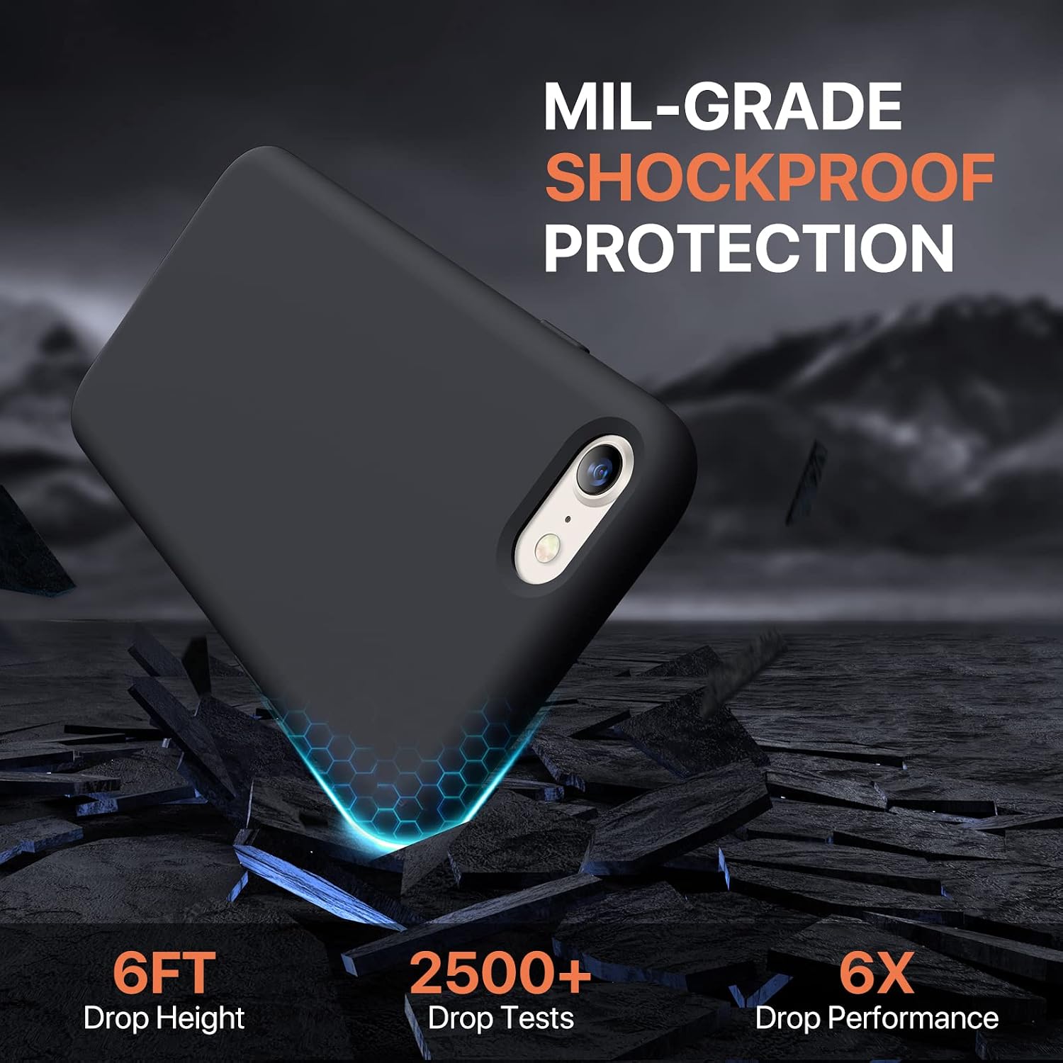 Detalle de Miracase Ultra Slim Case with Screen Protector for iPhone SE (2022/2020) and iPhone 7/8 – Orange