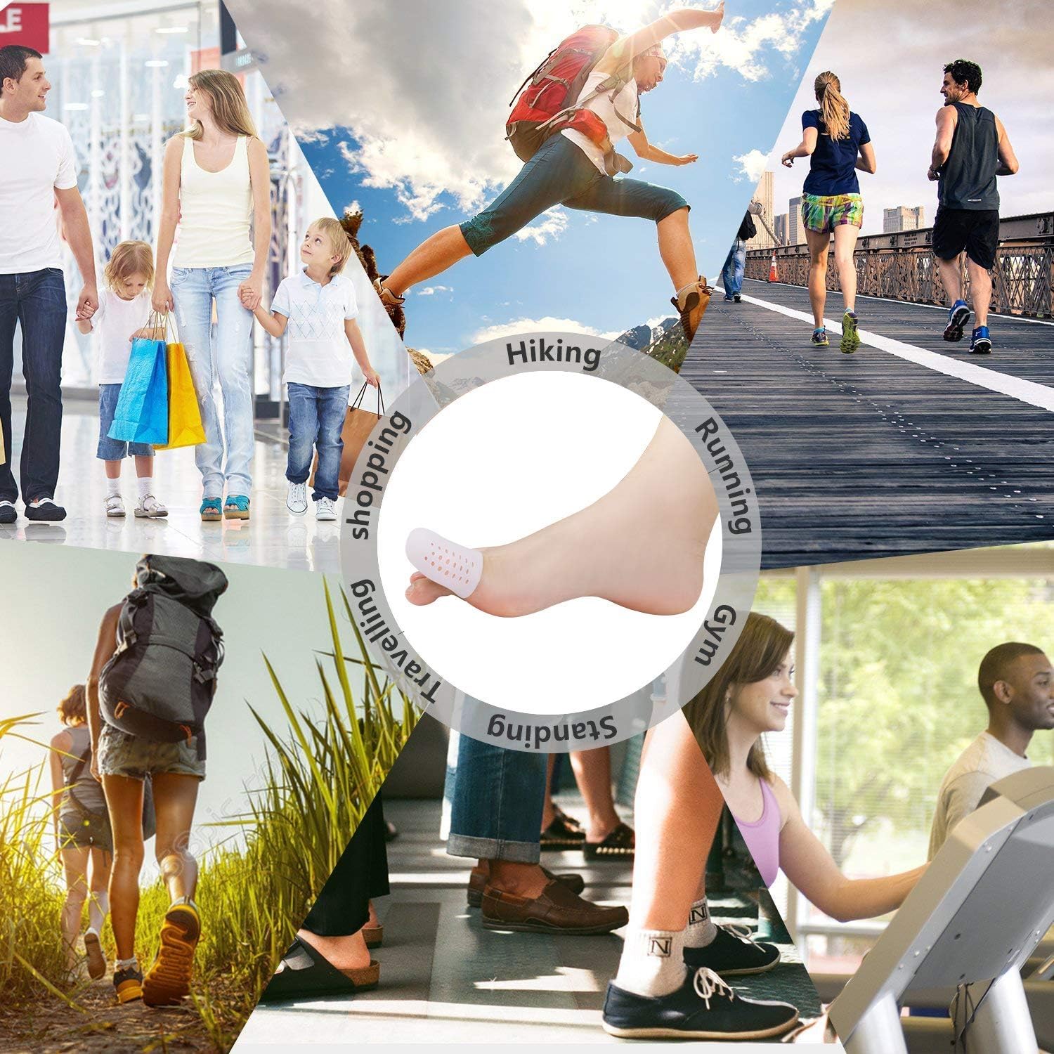 Thumbnail 5 de Pnrskter 10 protezioni dita dei piedi in silicone traspirante (alluce) per vesciche, calli e attrito