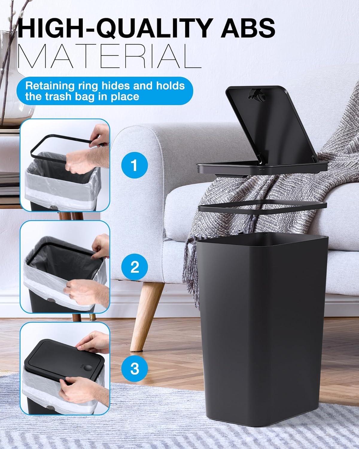 Thumbnail 6 de ITCPRL 4 Gallon Bathroom Trash Can with Lid 🗑