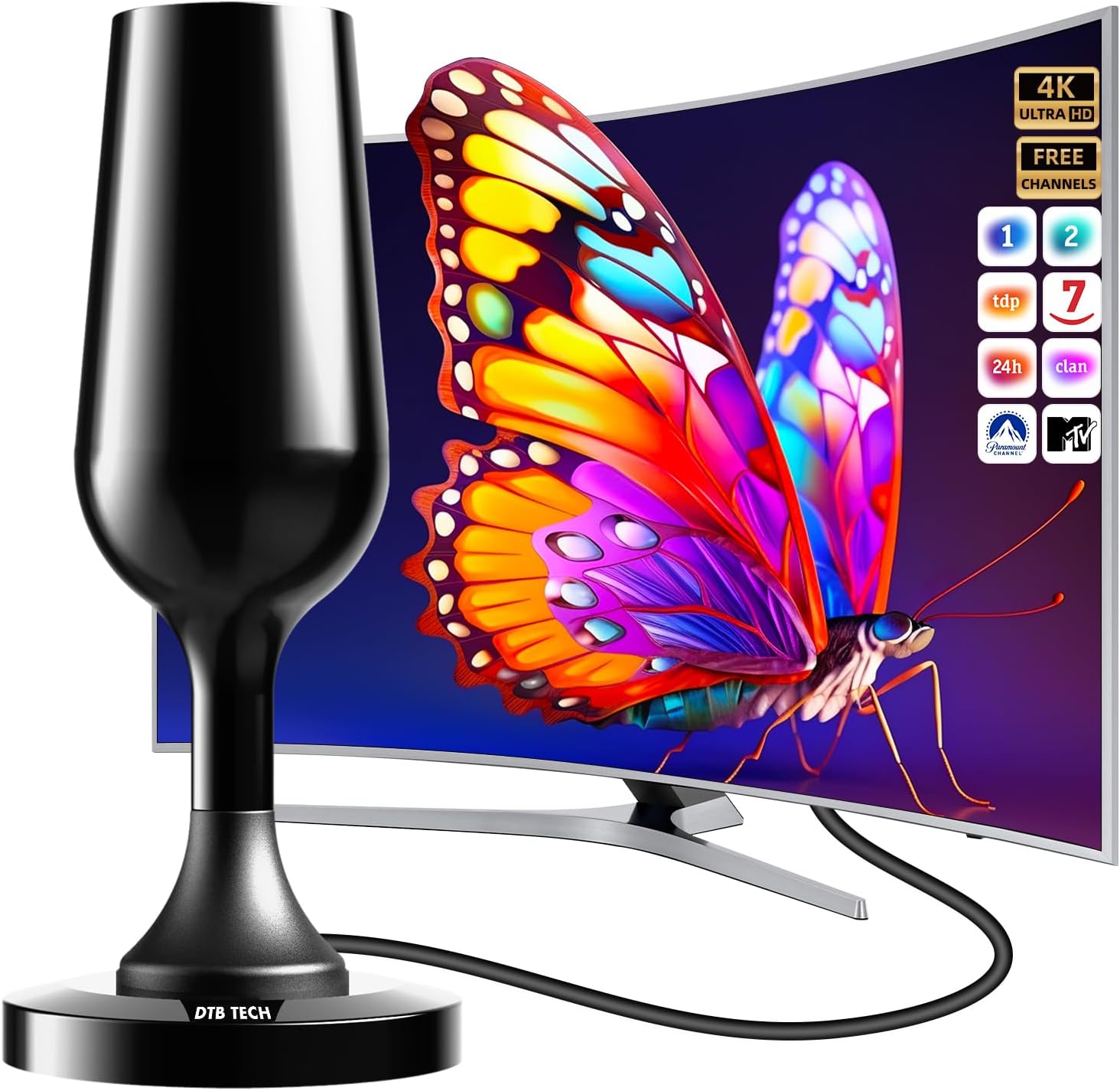 Antena TV Interior portátil HD 8.2ft