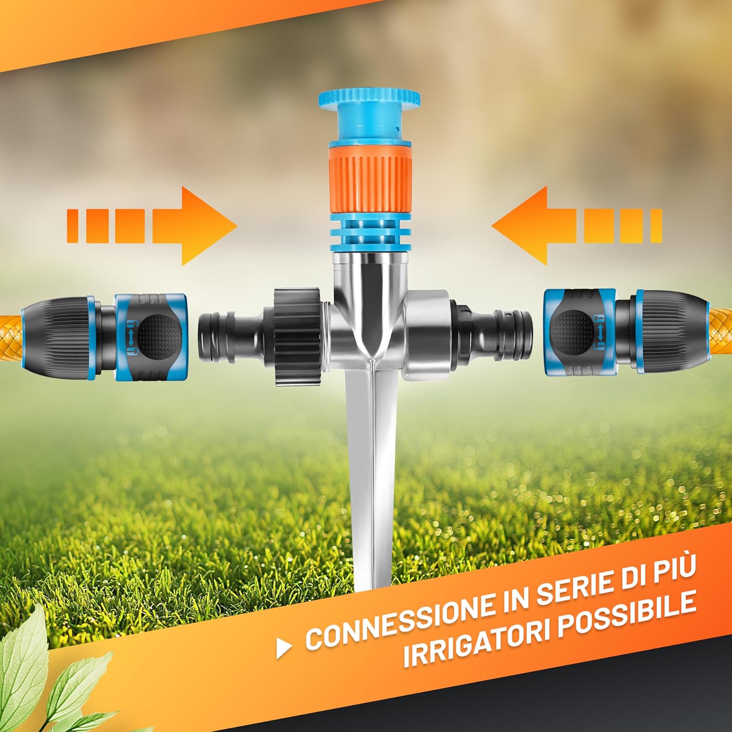 Thumbnail 4 de Irrigatore Giardino Circolare su Picchetto GRÜNTEK: regolabile in settori da 5° a 360° per prato e giardino